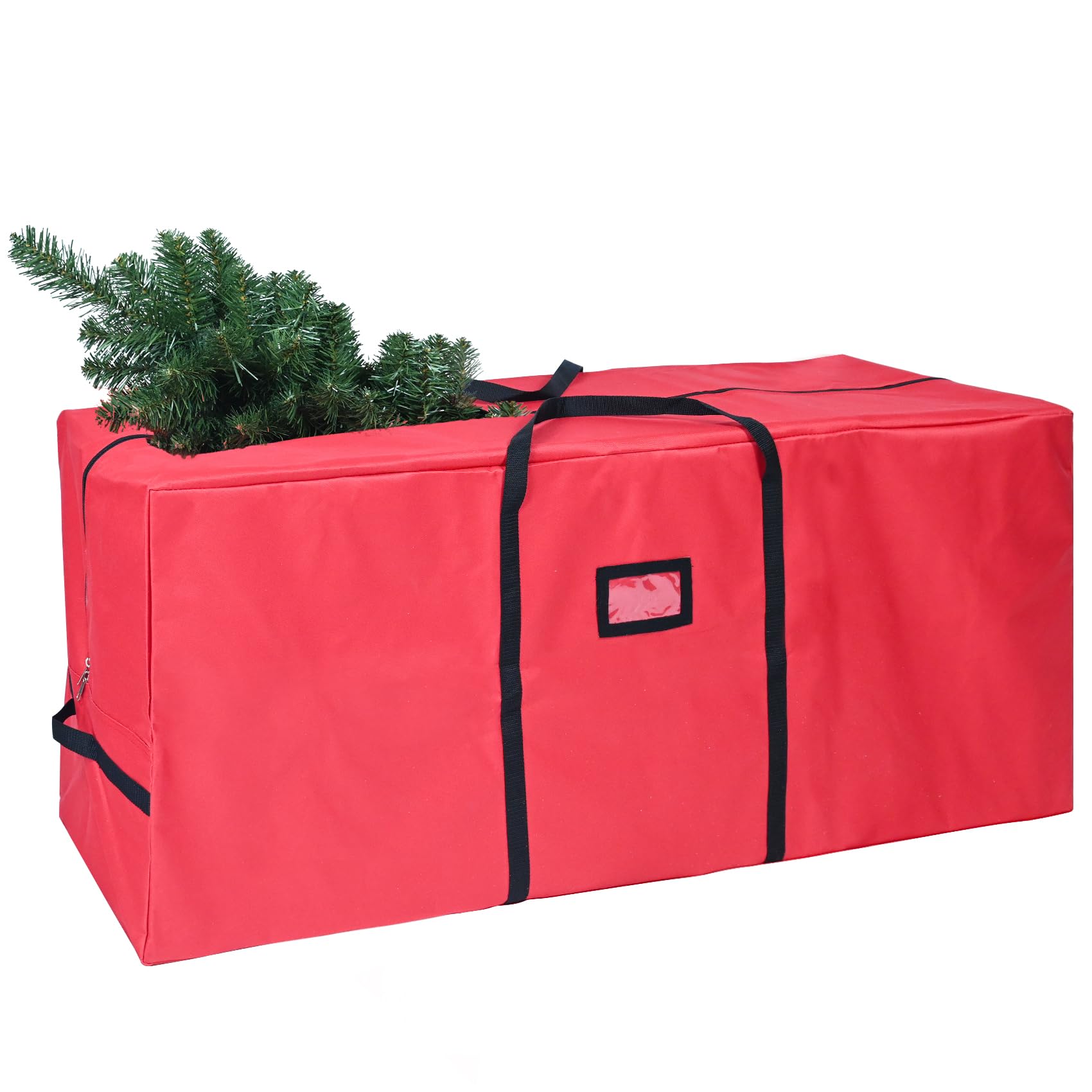 9FT Christmas Tree Storage Bag Durable 600D Oxford Polyester with Waterproof PVC Coating Double Zipper Closure to Keep Contents Protected Reinforced Stitching for Added Durability