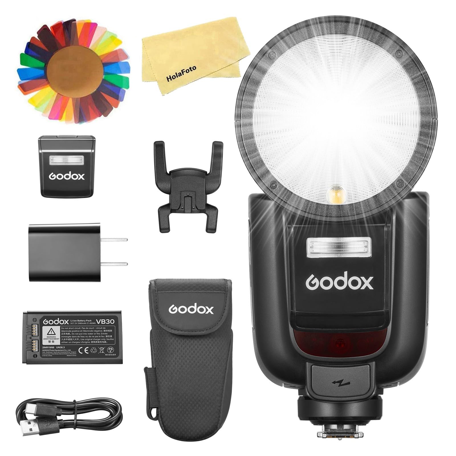 GODOXV1 Pro C V1Pro C Camera Flash for Canon Flash Speedlite Speedlight,with External Flash SU-1,USB Type C Charger Fast Charging Battery,2.4G TTL 1/8000 HSS,500 Full Power Flashes,1.3s Recycle Time