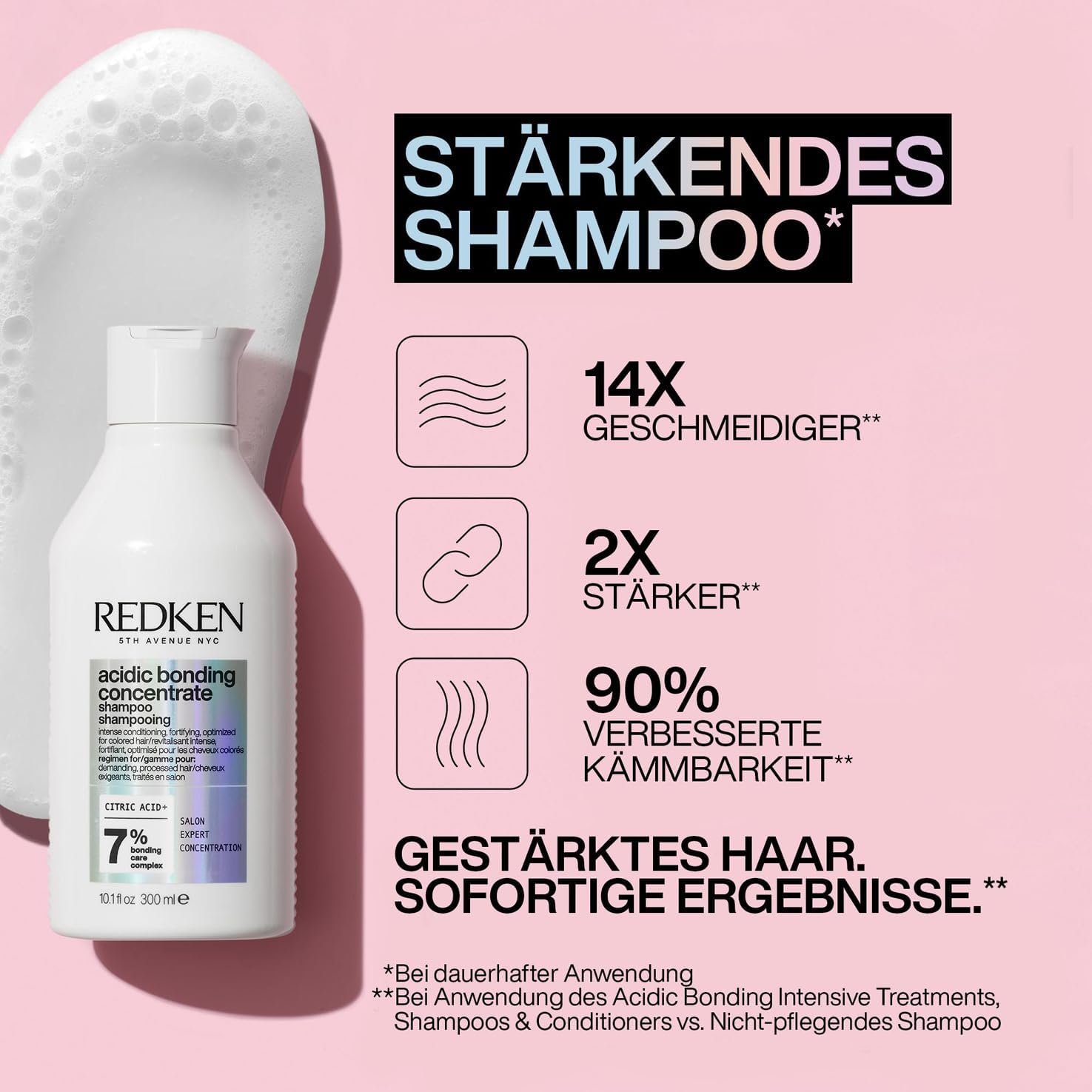 Redken Pflegeset mit Shampoo, Conditioner & Haarlotion, Konzentrierte All-In-One Formel gegen Farbverlust, Acidic Bonding Concentrate