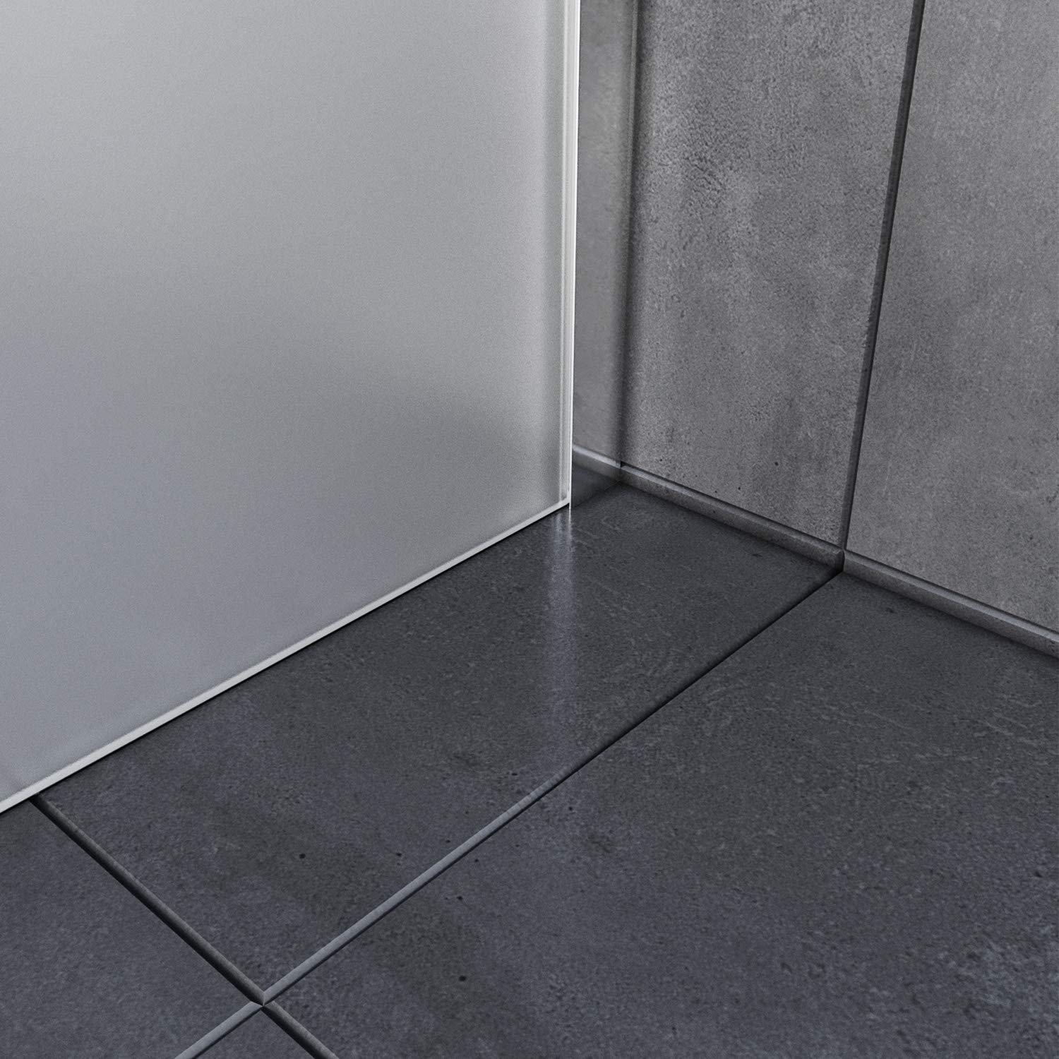 ELEGANT Prysznic Walk-In 120 x 200 cm ze stabilizatorem z 8 mm całkowicie satynowanego szkła z nanopowłoką