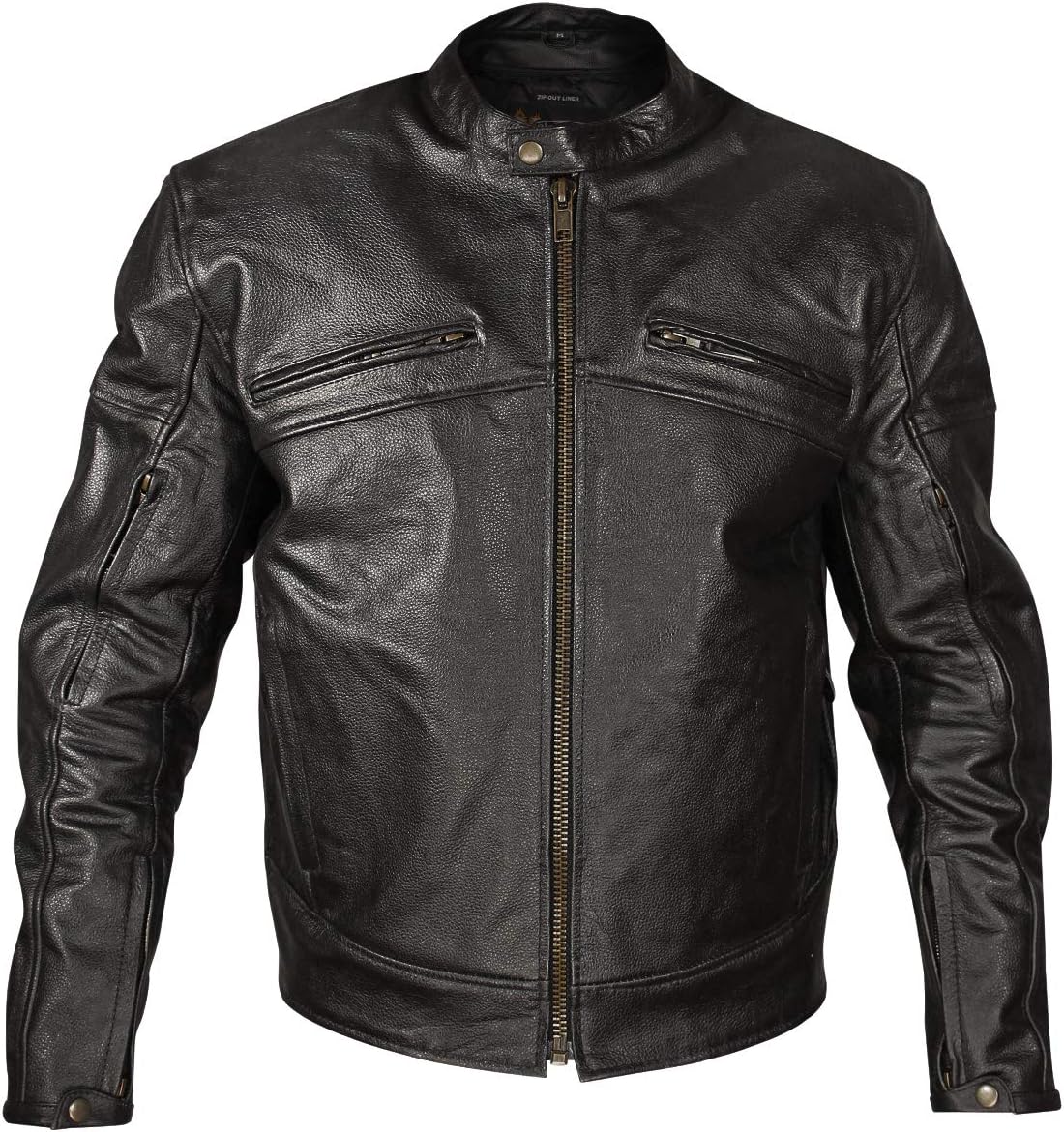Xelement XSPR105 Men's 'The Racer' Black Armored Leather Racing Jacket - Large : Automotive