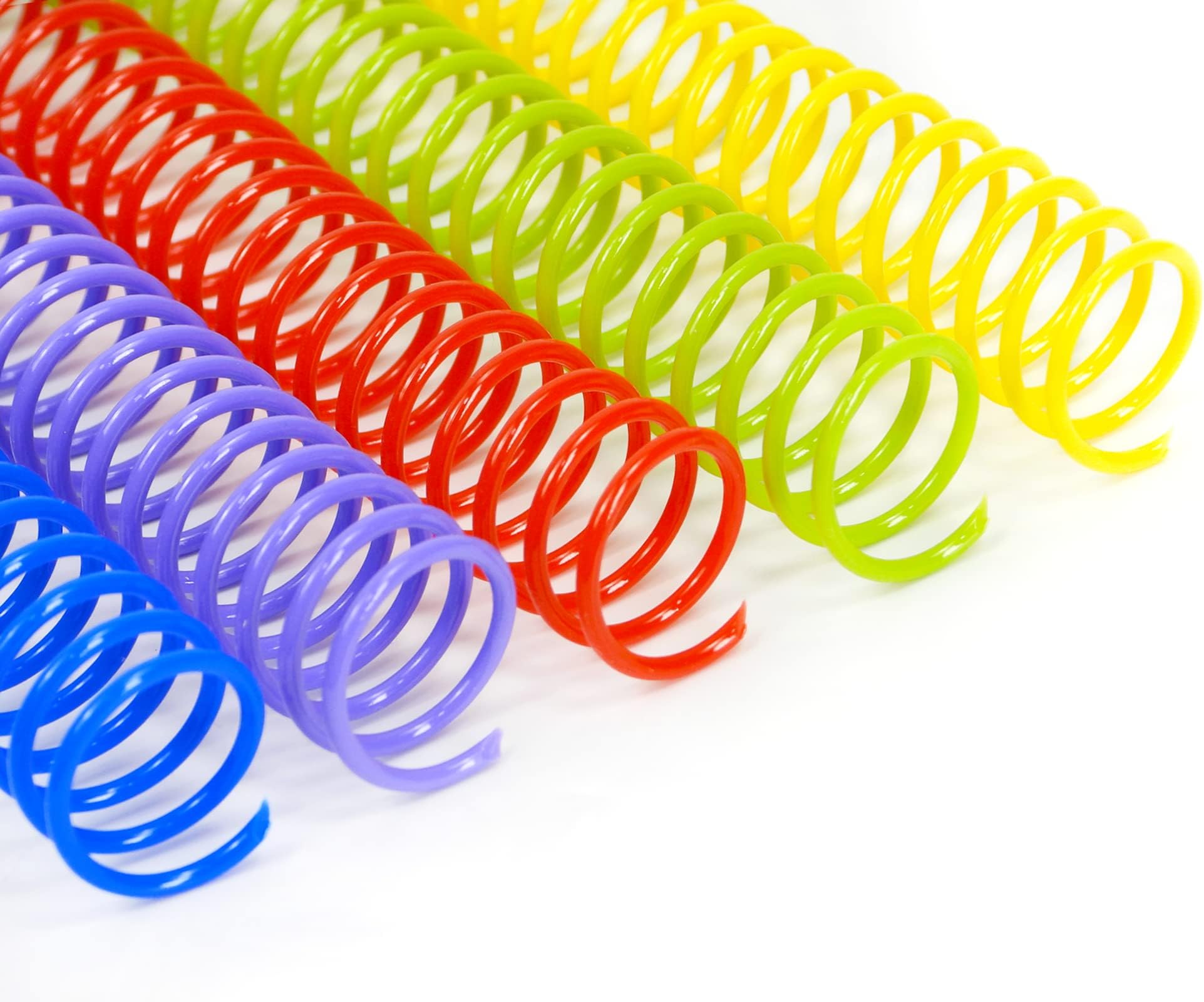 Rayson 15.9mm Plastic Coil bindings Spines, 5/8" Multicolored Spiral Binding Coils 3:1 Pitch - 140 Sheets Capacity, 100/Box for Business and Educational Purposes