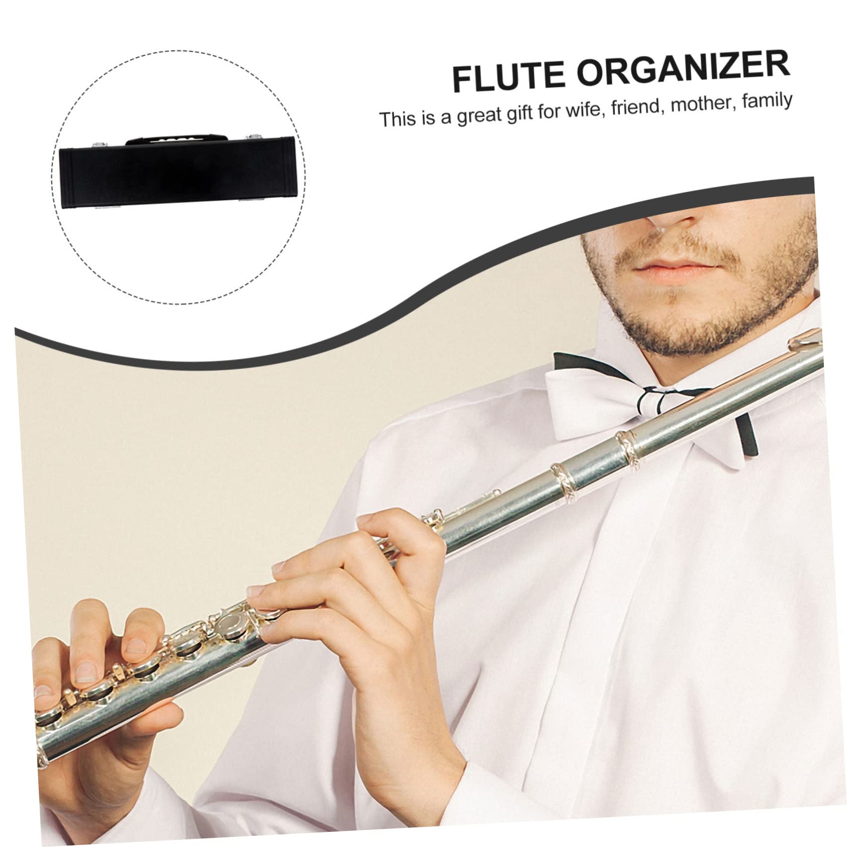 Toddmomy Estuche para Flauta Resistente de Cuero Pu Negro Hebilla, Caja Portátil para Transportar y Guardar Flautas, Accesorio Adecuado para Músicos y Almacenamiento Seguro
