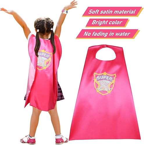 Miniatura 5 de Golray Juego de regalos de súper hermana mayor con capa de superhéroe, máscara de ojos de unicornio, collar de pulseras de unicornio, mochila con