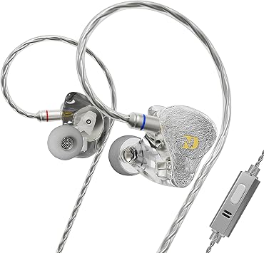CCA ND 001 4BA+1DD in Ear Monitor, HiFi IEM Earphones, Deep Bass Wired Earphones with Tangle-Free Detachable Cable(with MIC )