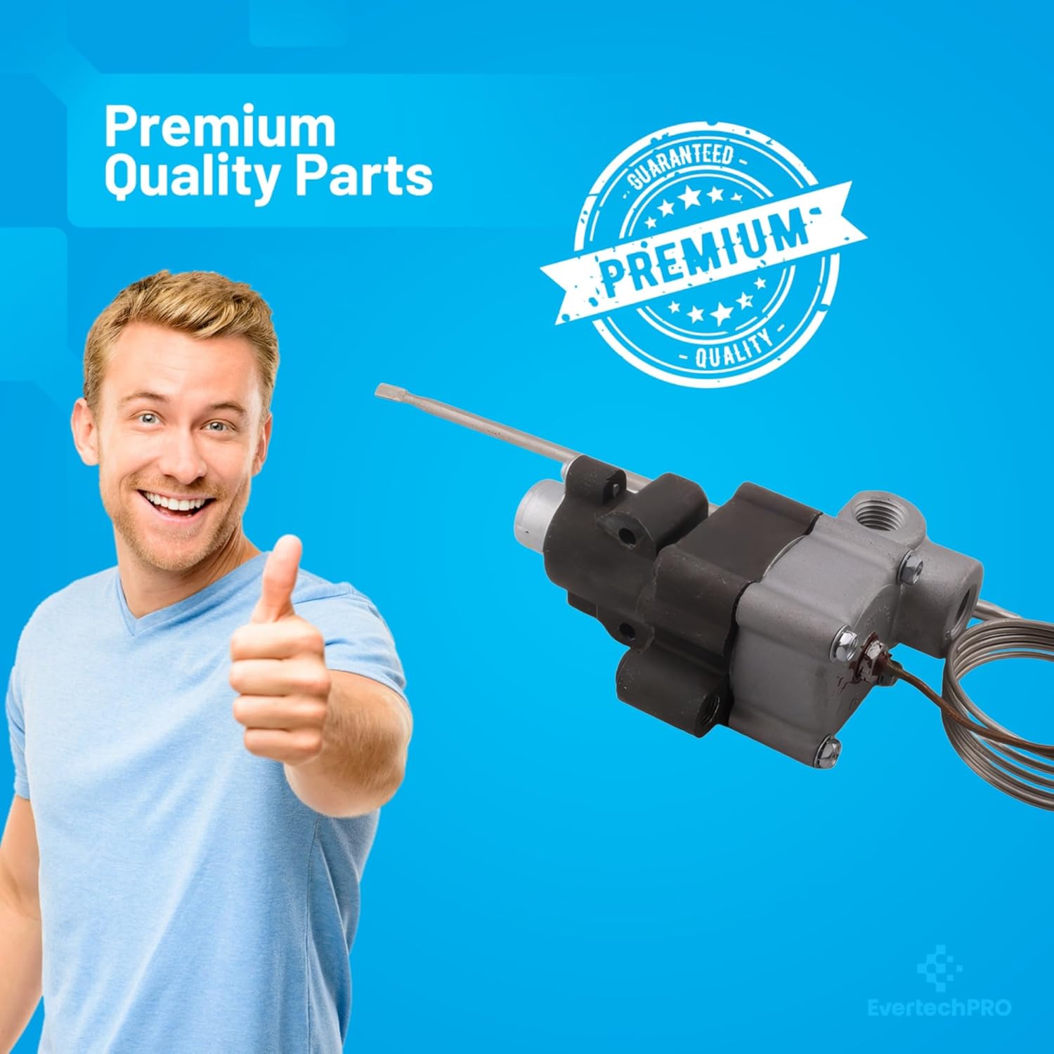 EVERTECHPRO 4350-028 Gas Cooking Control Thermostat Kit Compatible with Robertshaw* Commercial Griddles, Temperature Control Replacement