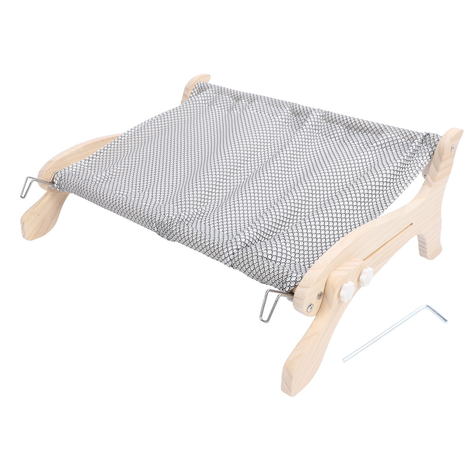 Miskall Cordless Cat Perch for Window Sill,Orthopedic Hammock Design with Premium Hardwood&Robust Metal Frame,Sturdy Strong,Space Saving Window Mounted Cat Seat