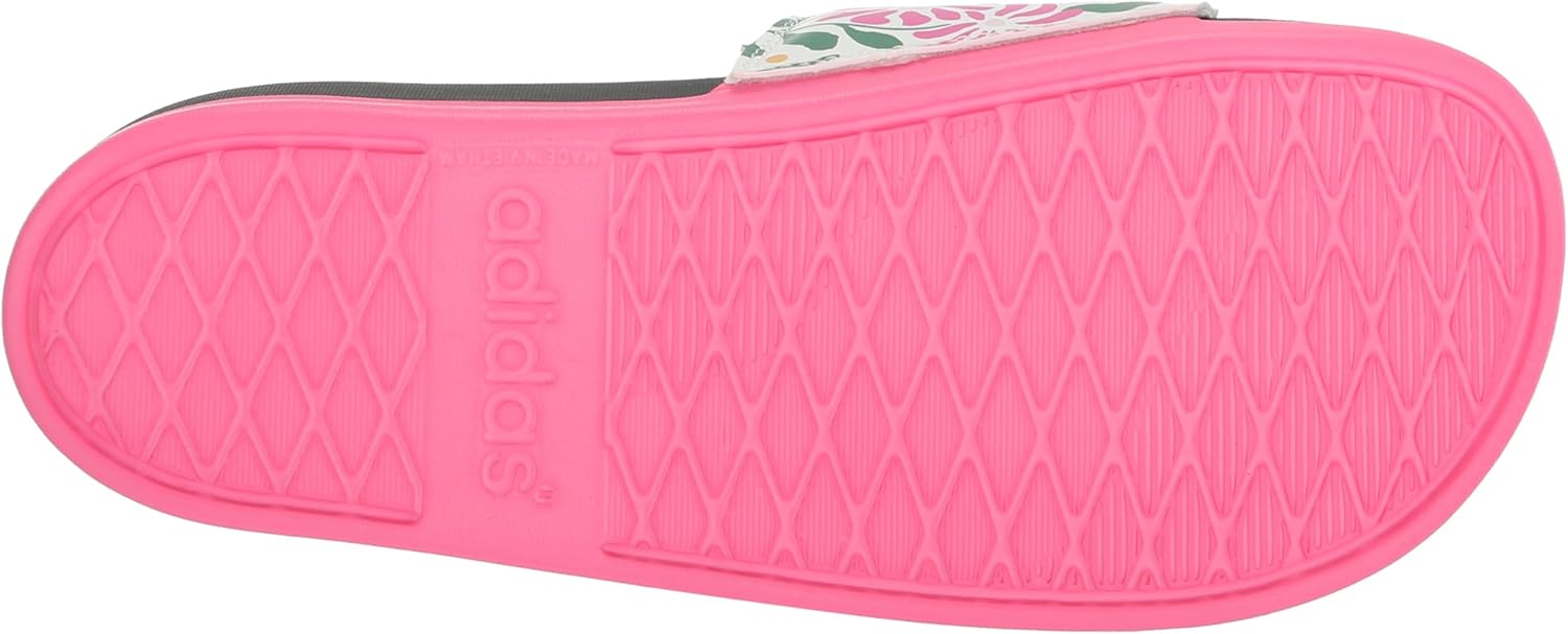 adidas Women's Adilette Comfort Slide Sandal 5 Carbon/Off White/Lucid Pink