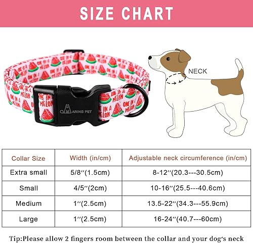 Miniatura 6 de Aring Pet Collar de algodón, ligero y ajustable, con hebilla de liberación rápida para perros pequeños, medianos y grandes, para cachorros, M,