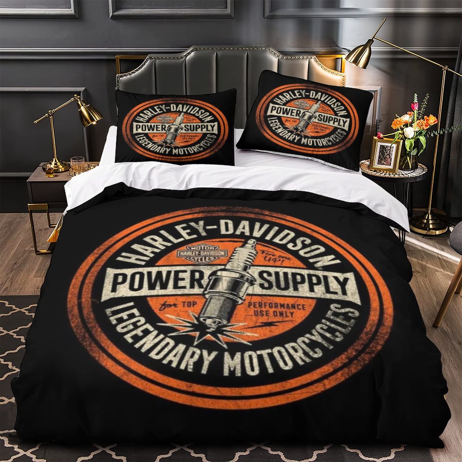 NICHIYO Harley Davidson Motorcycle Dekbedovertrek Beddengoedset Dekbedovertrek Kussensloop NICHIYO Harley Davidson Motorcycle Dekbedovertrek Beddengoedset Dekbedovertrek Kussensloop