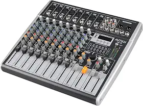 AMW L8 V3 Mesa de Som Analógica 8 Canais Avançada com Efx DSP Player Gravador Hi-Z e Low Cut