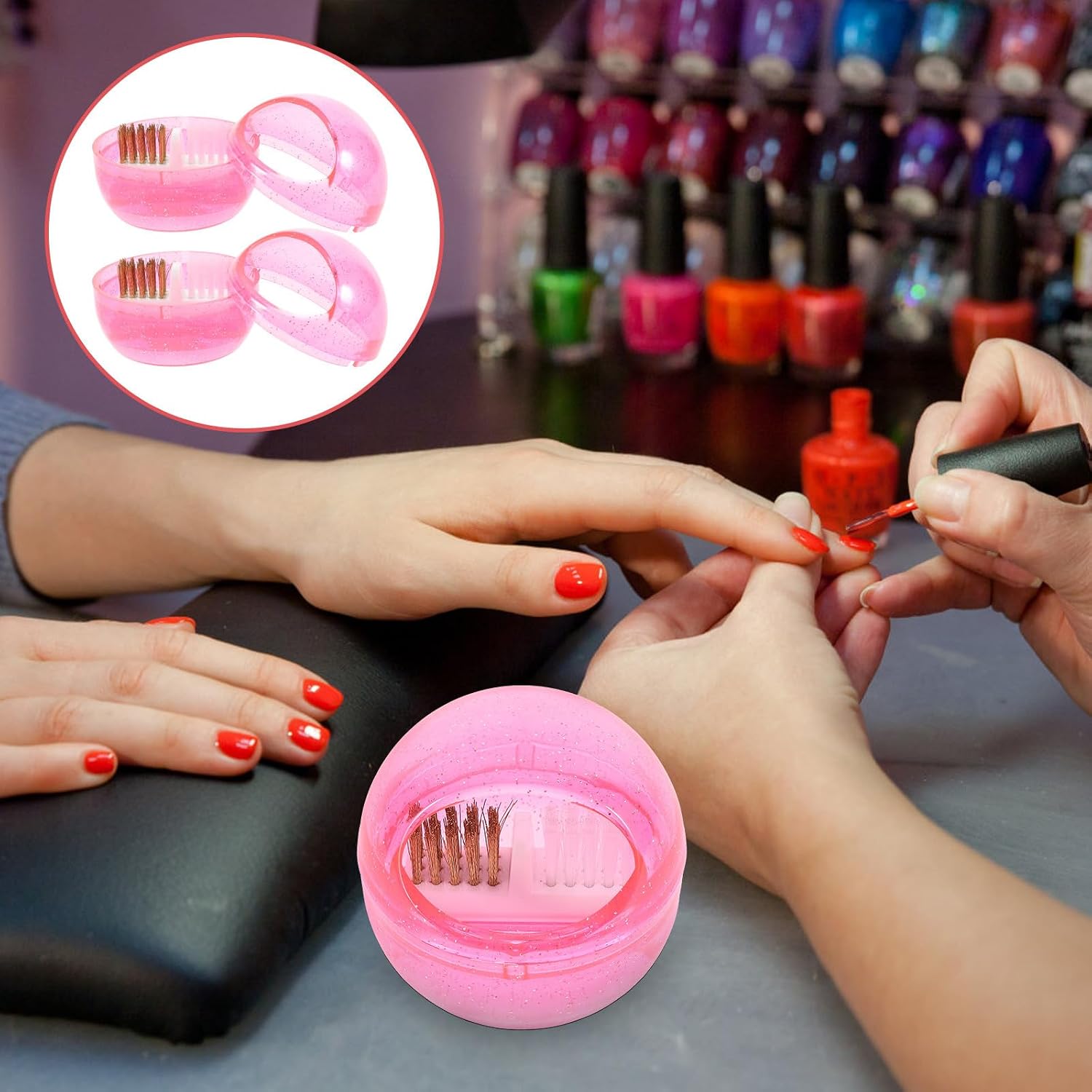 Nail Drill Bit Cleaning Brush 2pcs with Detachable Design and Plastic Box Covering Easy to Operate and Maintain for Professional Nail Art Artists