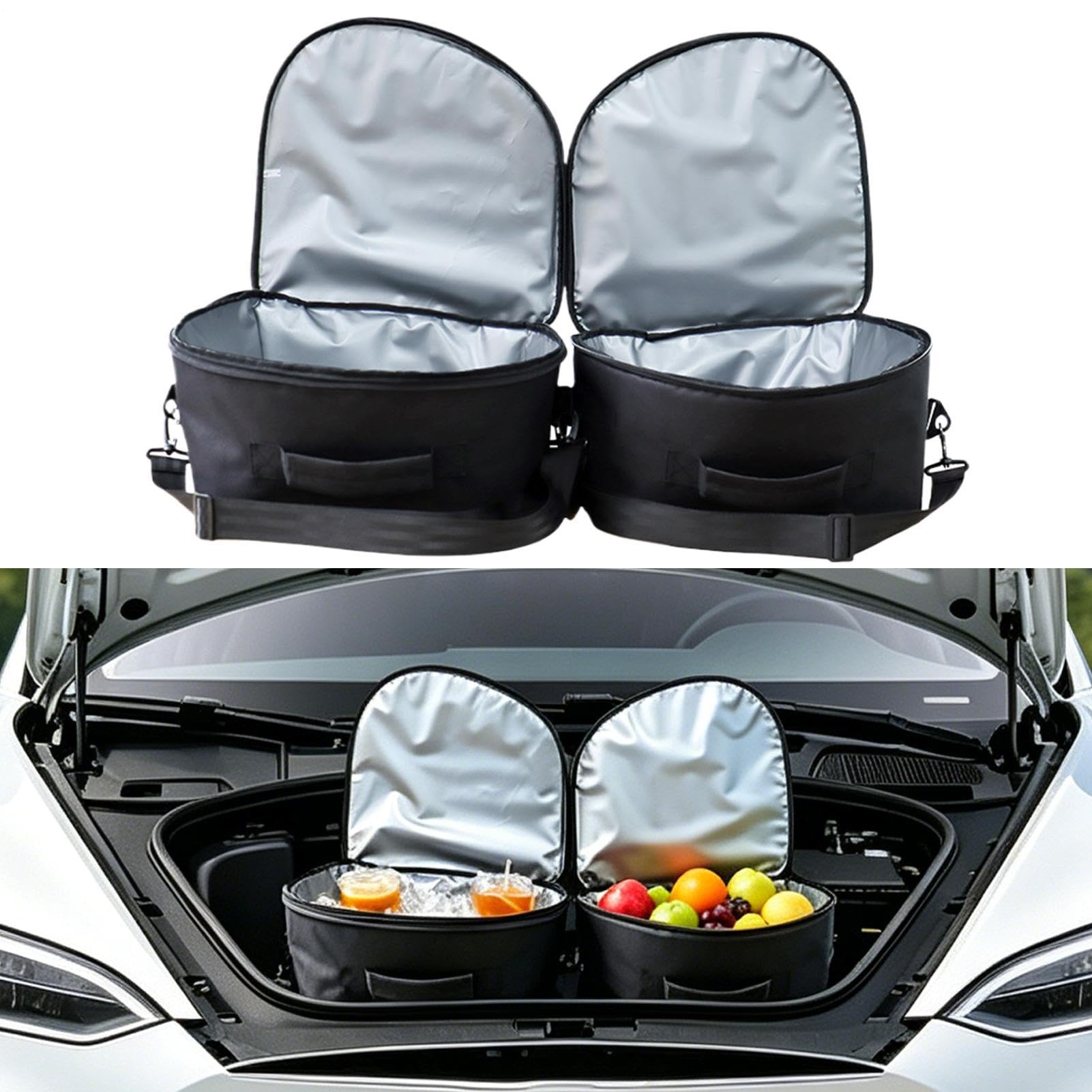 Organizer Portaoggetti Per Bagagliaio Anteriore Portatile Con Coperchio E | Organizer Frigo Per Bagagliaio Lunghi Viaggi, Brevi Gite, Campeggio, Vacanze, Barbe