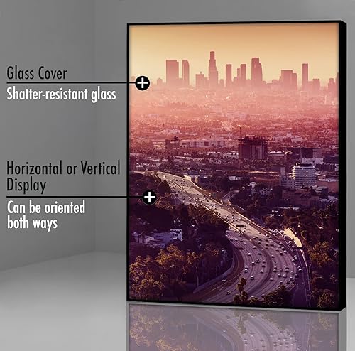 Miniatura 4 de Americanflat Front Loading - Portarretratos de 16 x 20 pulgadas, color negro, juego de 2 portarretratos delgados con vidrio inastillable, formatos
