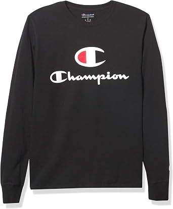 Amazon.com: Champion Camiseta clásica de manga larga para hombre, doble  logotipo : Ropa, Zapatos y Joyería