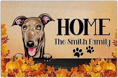 Miniatura 7 de Kobalo Tapete personalizado de bulldog inglés, divertido tapete de Halloween para puerta de perro, calabaza aterradora, felpudo de bienvenida, para