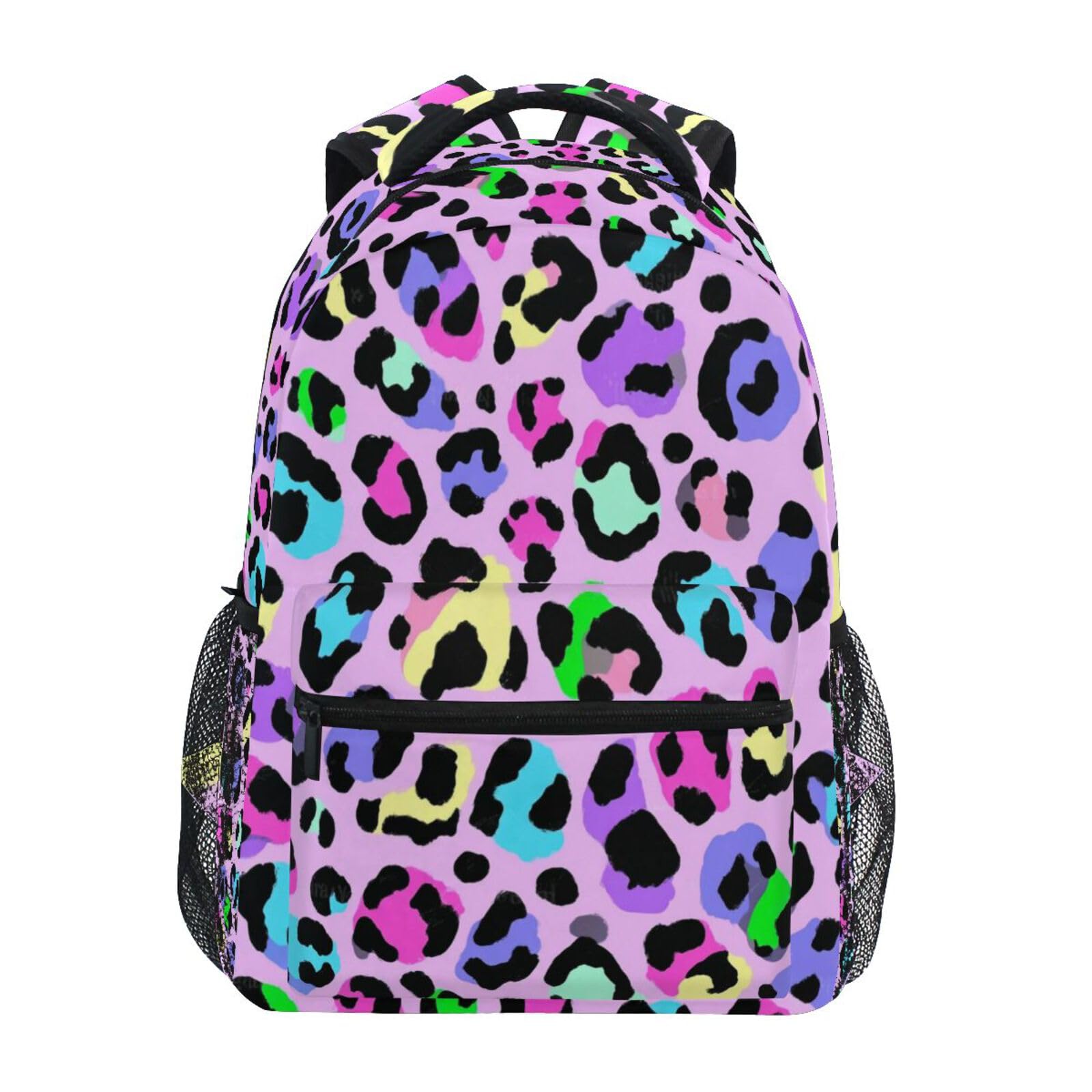 Kcldeci Toddler Backpack for School Rainbow Cheetah Leopard Boys Girls Kids School Bags Bookbag Elementary Children Bookbags Casual Travel Back Pack