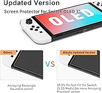 Vista 4 de Paquete de 2 protectores de pantalla de vidrio templado para Nintendo Switch OLED 2021, con kit de alineación automática, dureza 9H, sin burbujas