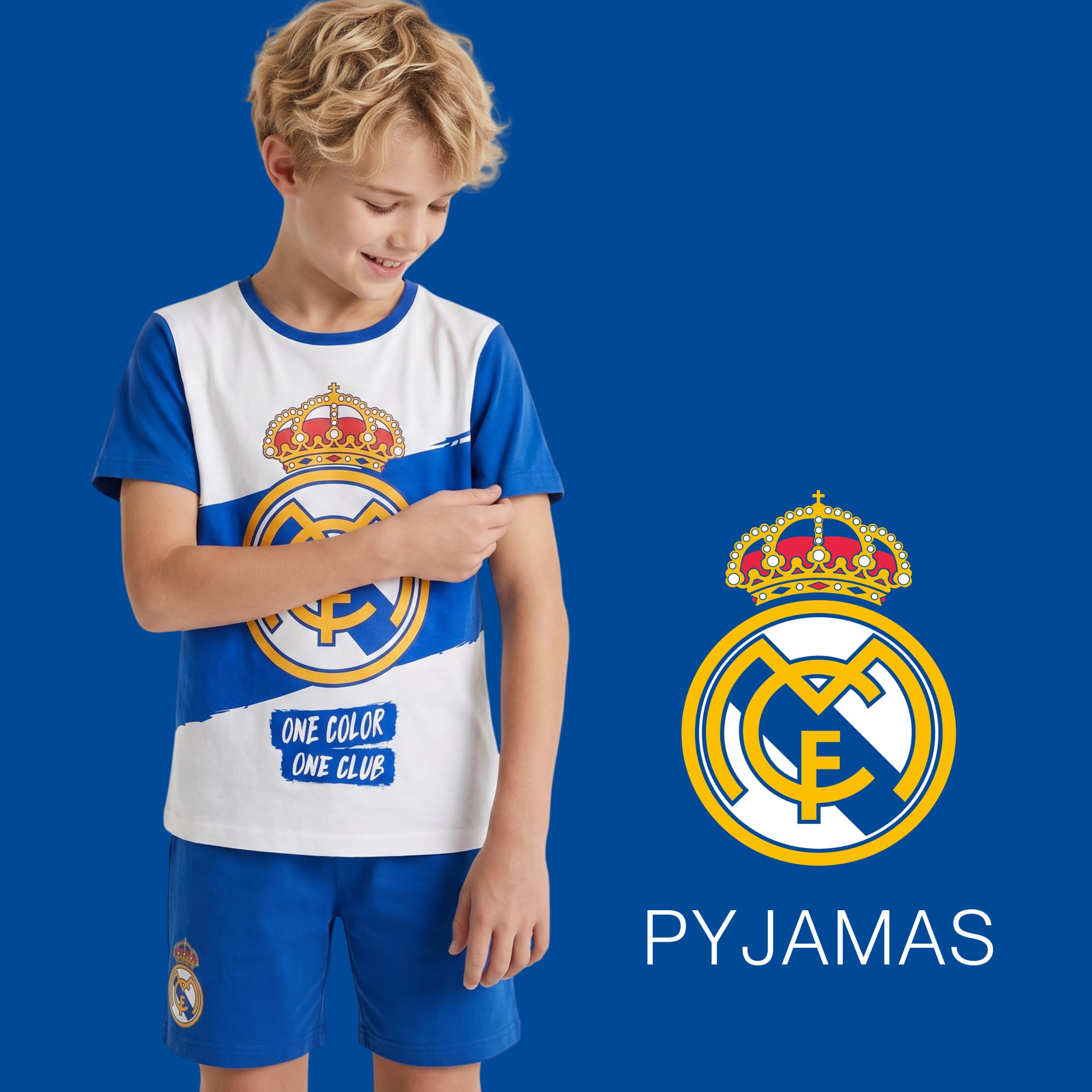 CF REAL MADRID T-shirt e Pantaloncini da Ragazzi, Set da 2 Pezzi per Bambini, Taglia 4 a 10 anni