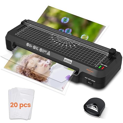 VidaTeco 4 in 1 Laminator Machine 9-inch Laminating Machine,2-Min Preheat,Thermal Cold Laminator with Laminating Sheets 20 pcs,Built-in Paper Cutter,Corner Rounder,Lamination for Home School