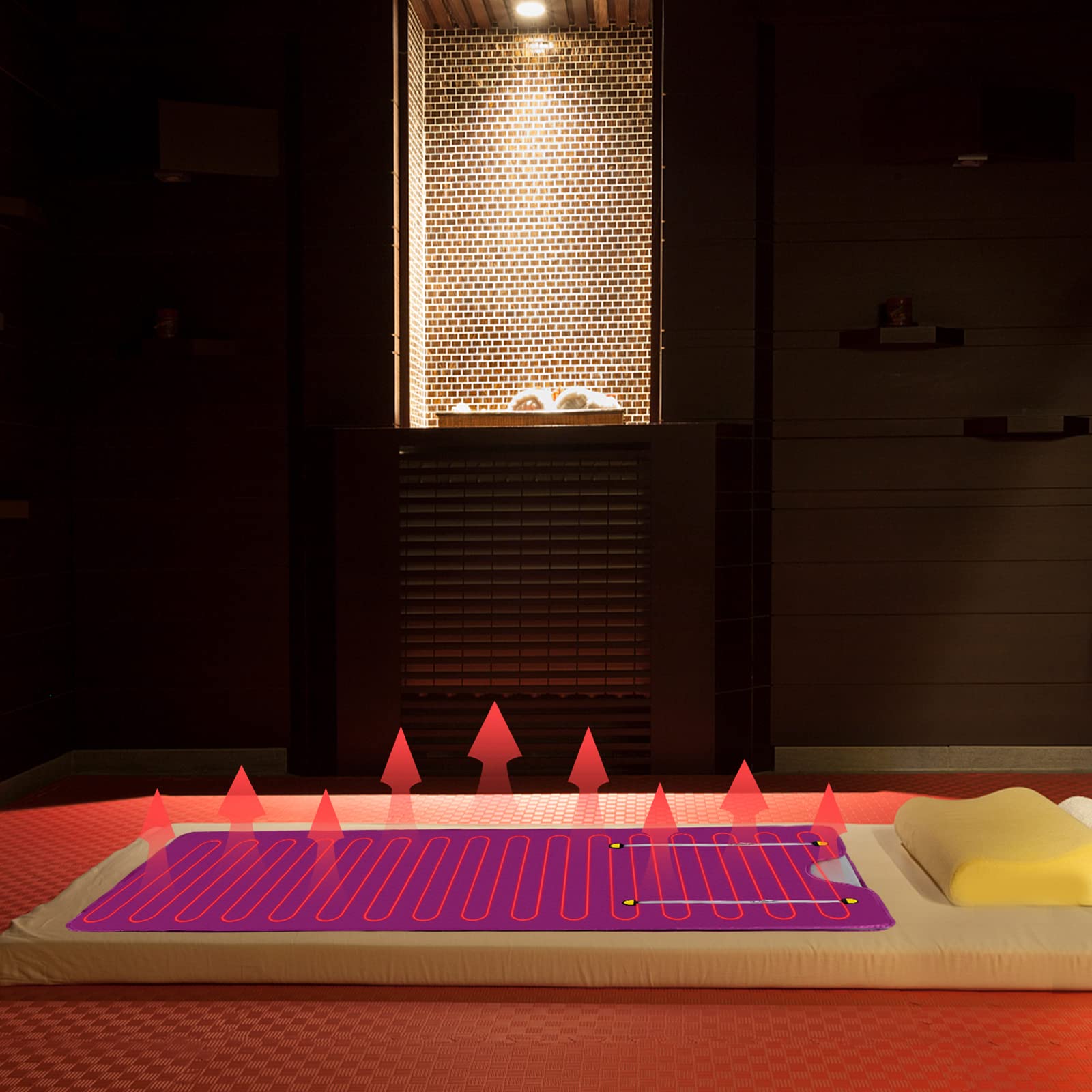 Coperta per sauna a infrarossi, 650 W, per bruciare i grassi, per casa, spa, controllo della temperatura, funzione timer, per terapia termica, pieghevole, senza fili, versatile, per adulti, 180 x 80