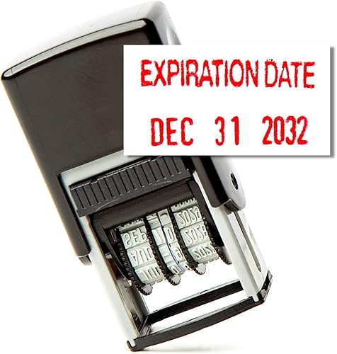 Miniatura 1 de Sello de goma autoentintado, frase con fecha, suministros de oficina recargables (fecha de caducidad)