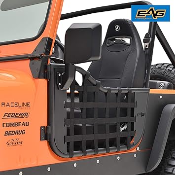 Amazon Com Eag Matrix Tubular Door With Side View Mirror Fit For 76 95 Wrangler Cj7 Yj Automotive