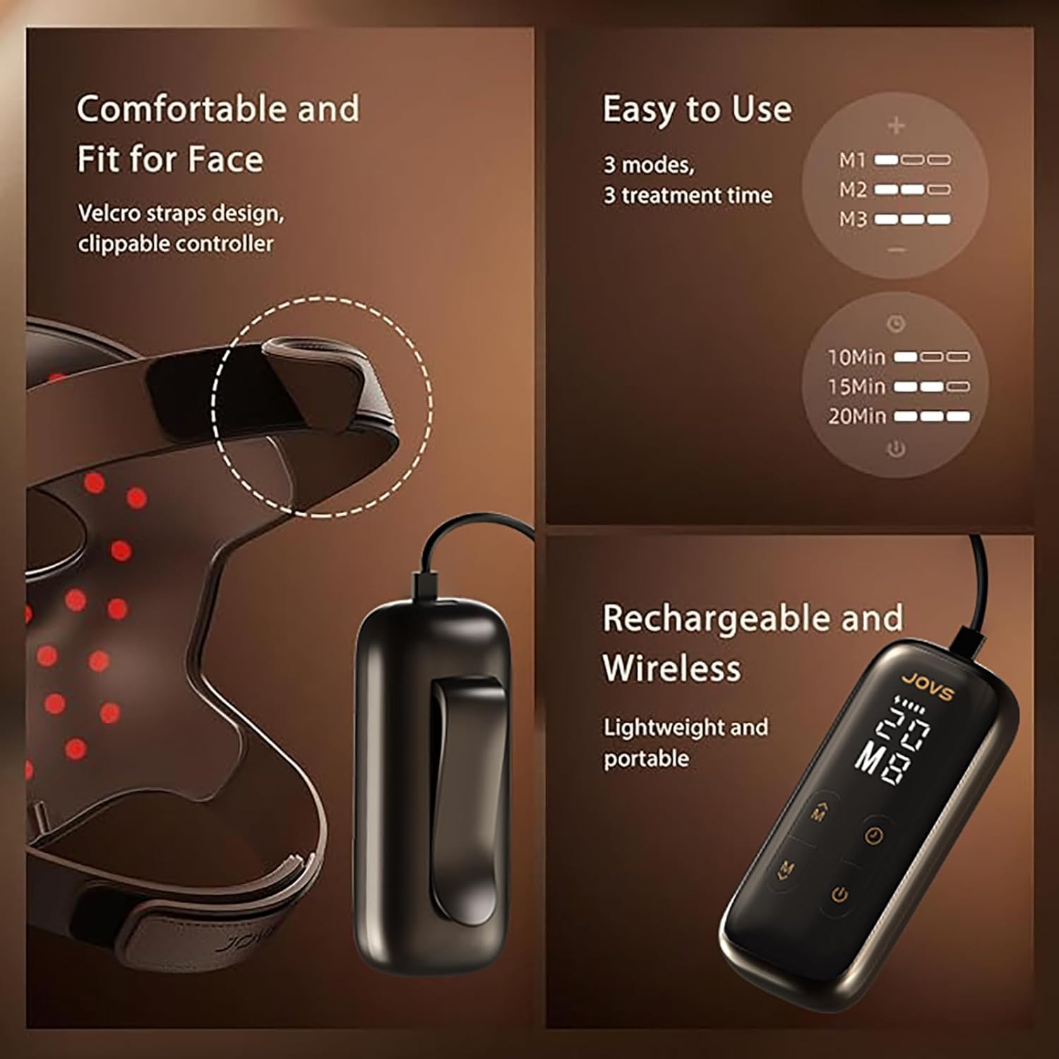 JOVS 4D Laser Light Therapy Mask, Red Light Therapy Mask for Face with FPT Technology, 4 Long Light Waves for Deep Anti-Aging and Wrinkle Reduction, 6× More Powerful than LED Laser Tech image 6