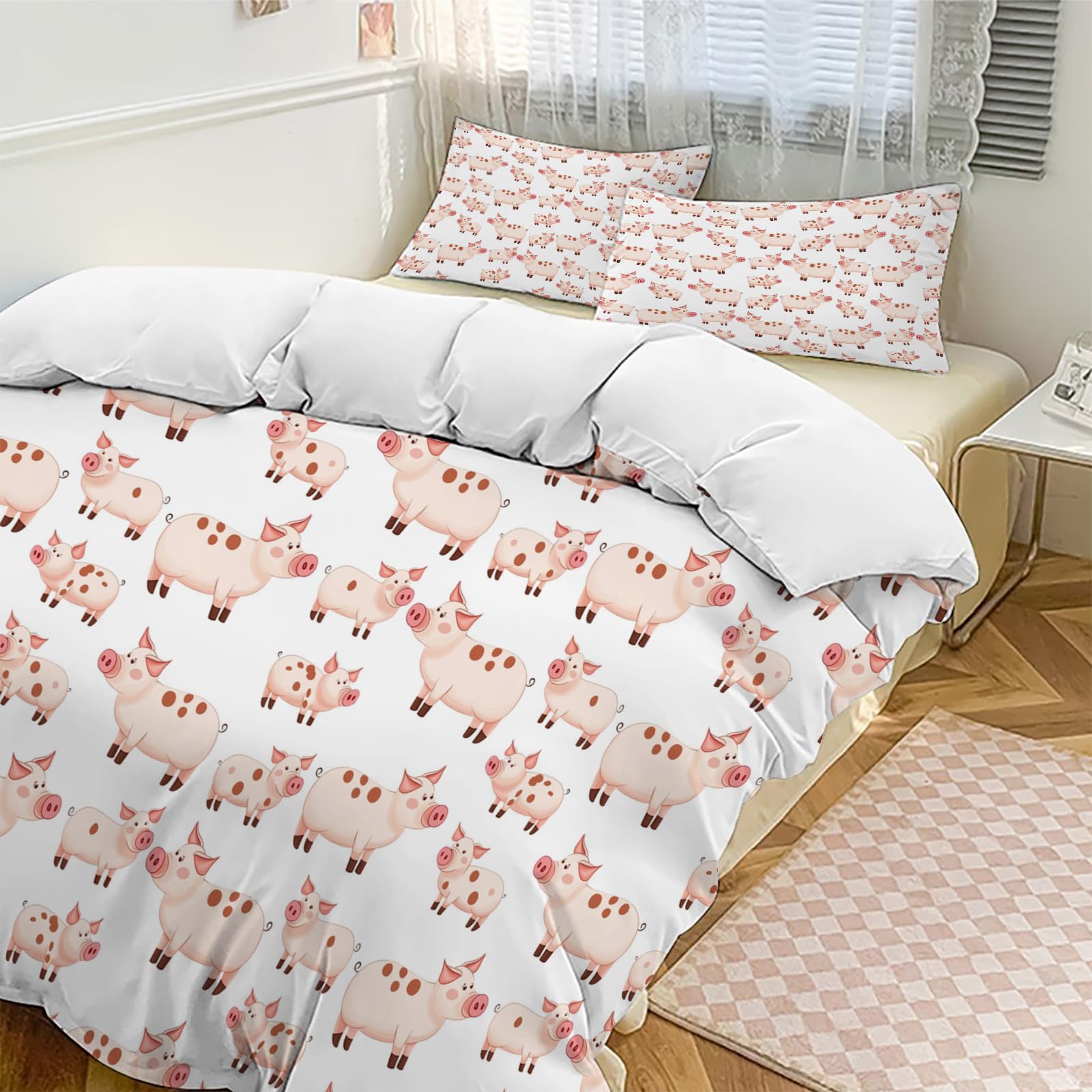 Ensemble de literie cochon Queen Size pour remplacer vos draps ternes par un style unique