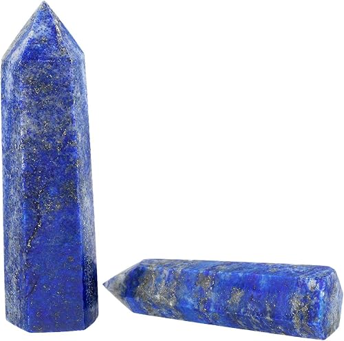 Miniatura 4 de Rockcloud - Figurilla de piedra de Reiki tallada con forma de prisma facetada con punto de cristal curativo de fluorita