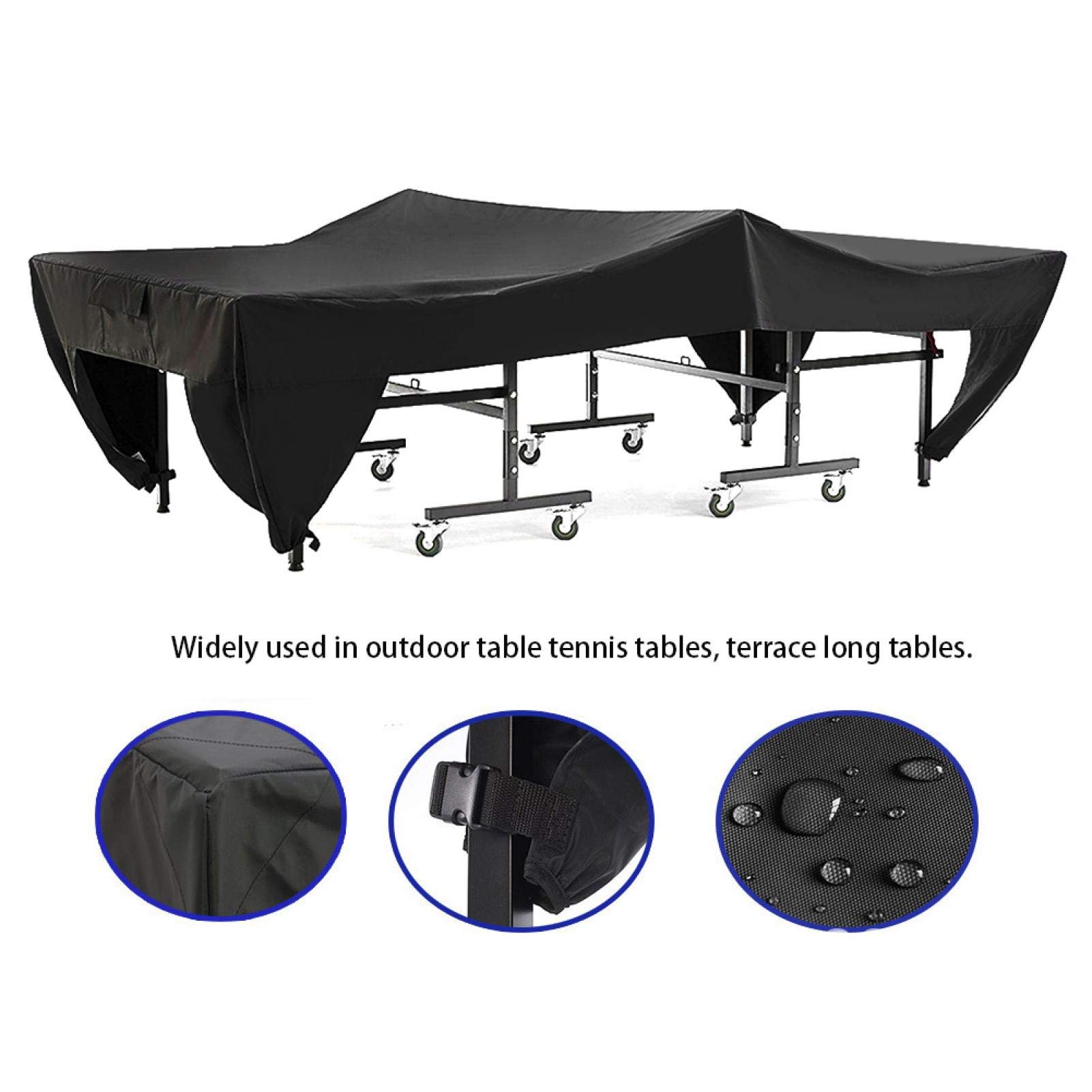 Cubierta de Mesa de Tenis Impermeable 280x153x73cm Negro