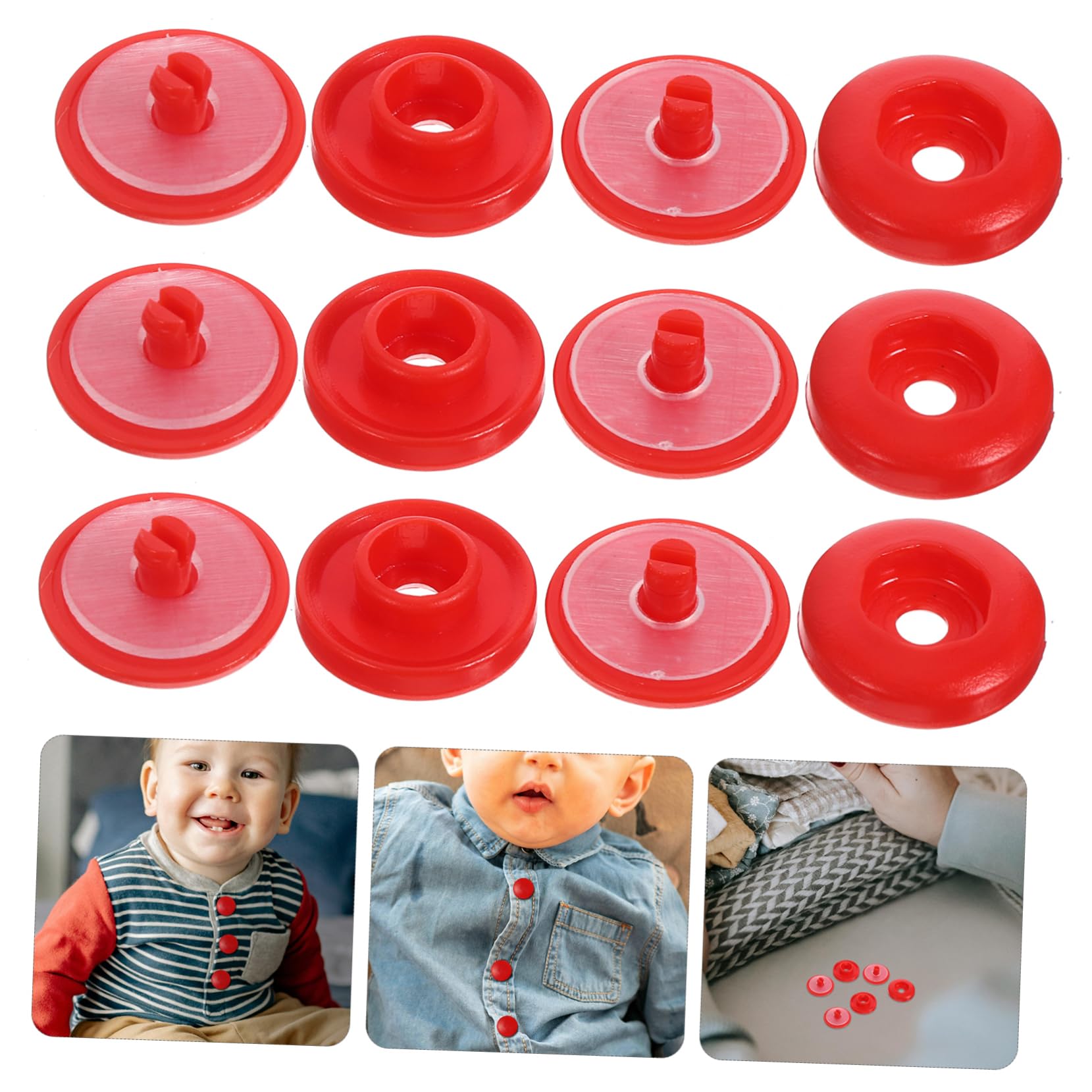 NUOBESTY 300juegos Botones Presión De Plástico Para Ropa y Manualidades Botones Fácil Instalación Para Bebés y Proyectos De Costura