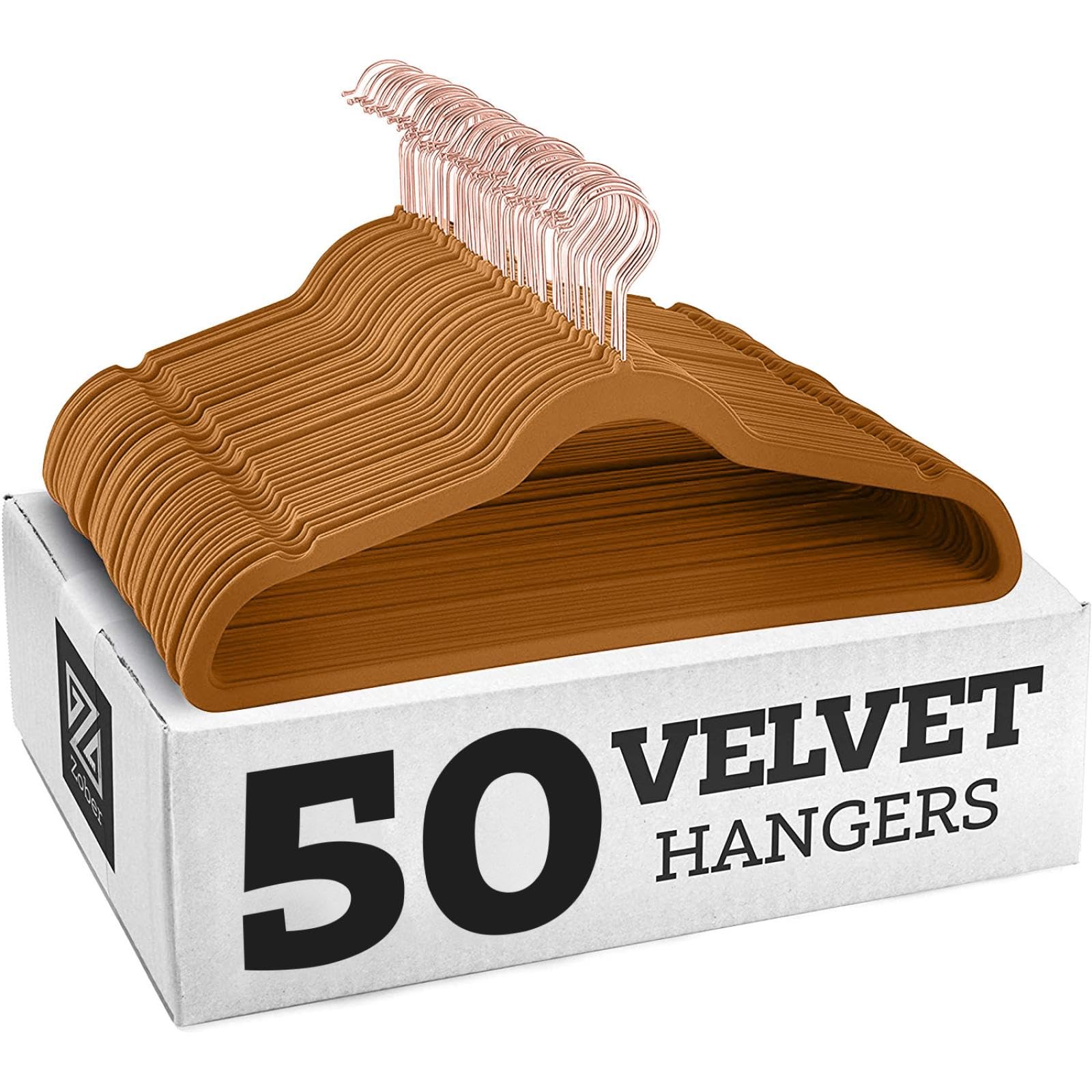 20 Pack Velvet Hangers,wrinkle Resistant,ultra Thin Non Slip, Hook Hold Upto 11 Lbs/17.5 * 9 * 0.2 in (Mocha BRNRose Gold,20 Pack)