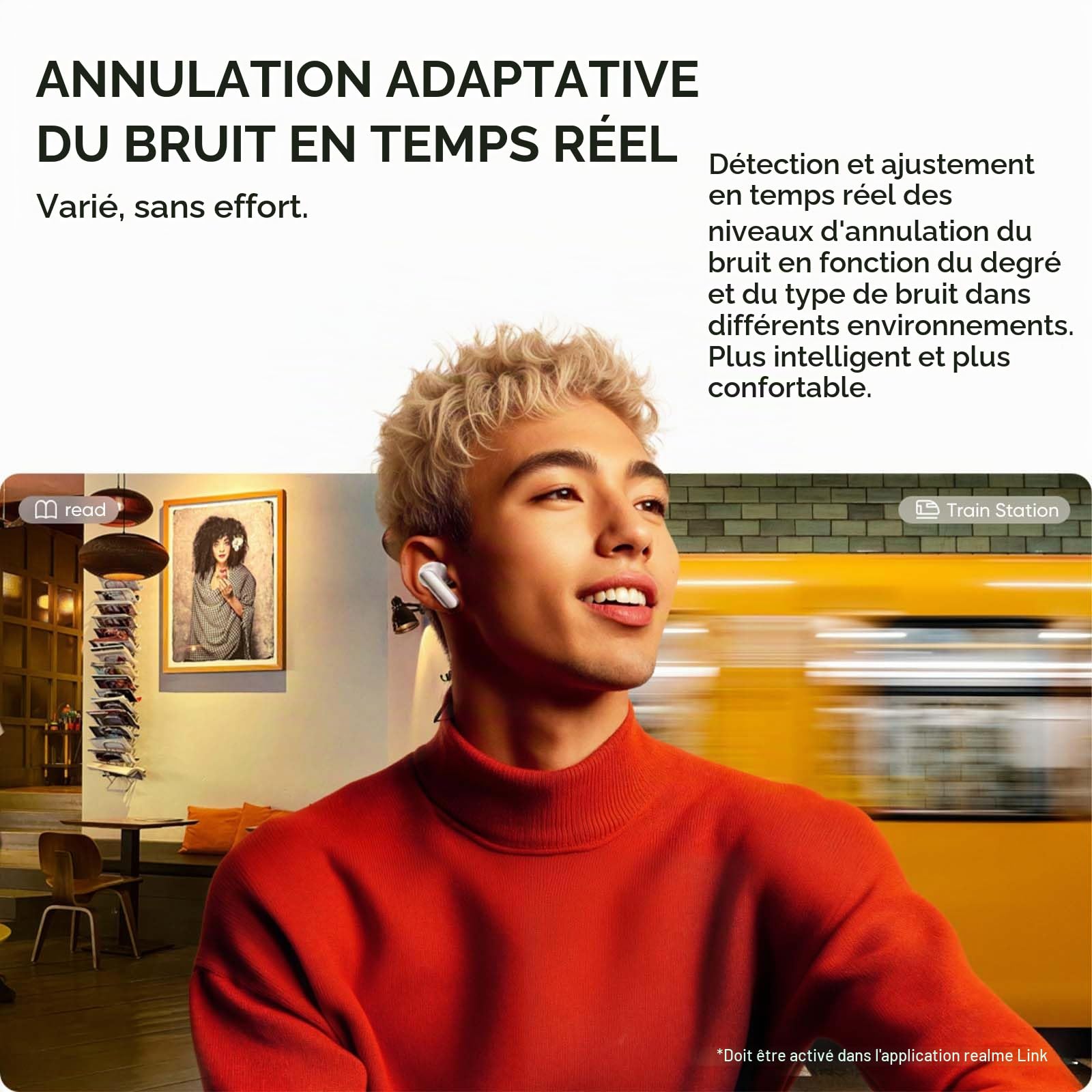 realme Buds Air 7 Pro Écouteurs Bluetooth sans Fil, Adaptative 53dB, Haut-parleurs 11mm+6mm Double DAC, LHDC-V5 Hi-Res Audio, Autonomie 48H, Bluetooth 5.4, Réduction Bruits Appels IA, IP55, Beige