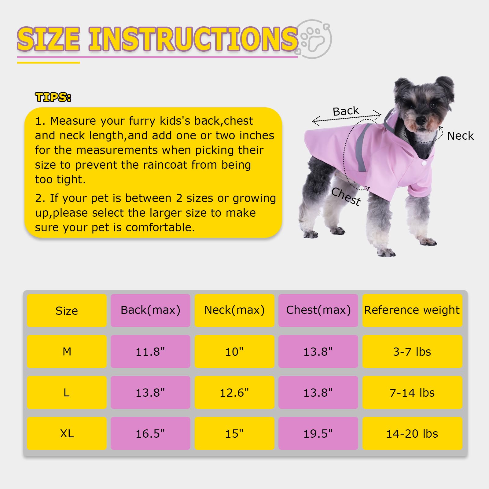 Hisprout Dog Raincoat Breathable Lightweight Pet Rain Jacket Waterproof Dog Clothes with Safety Reflective Strip Hooded Dog Raincoat(Pink,M) - Image 2