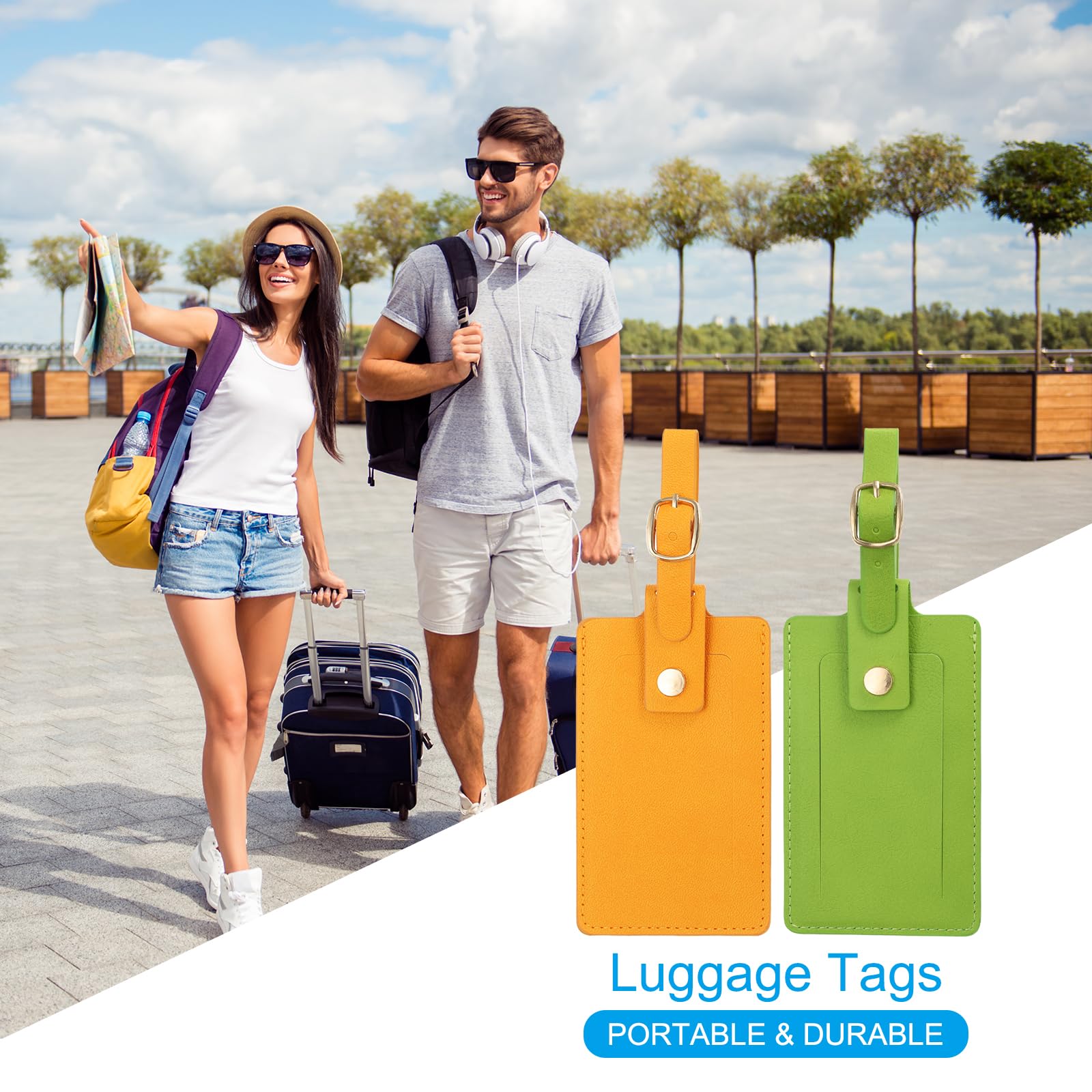 Etiquette De Bagage,G--Étiquettes De Bagages En PU «autour Du Monde