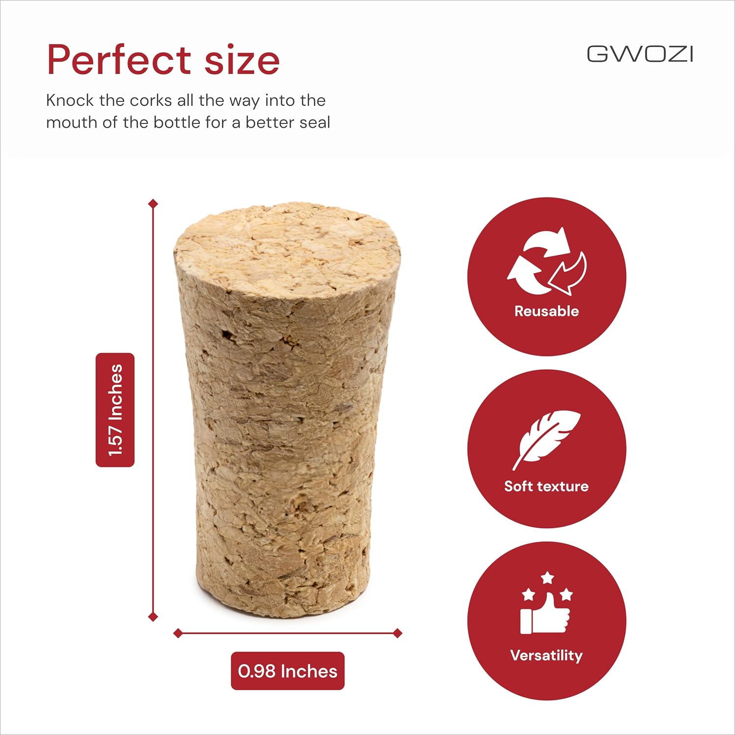 Wine Corks for Wine Bottles - Soft Wooden Corks for Crafting 9 Pcs - Tapered Wine Bottle Corks - Wine, Beer & Liquor Bottle Cork Stoppers/Plugs for Making Crafts, Leakproof, 1.57x0.98"