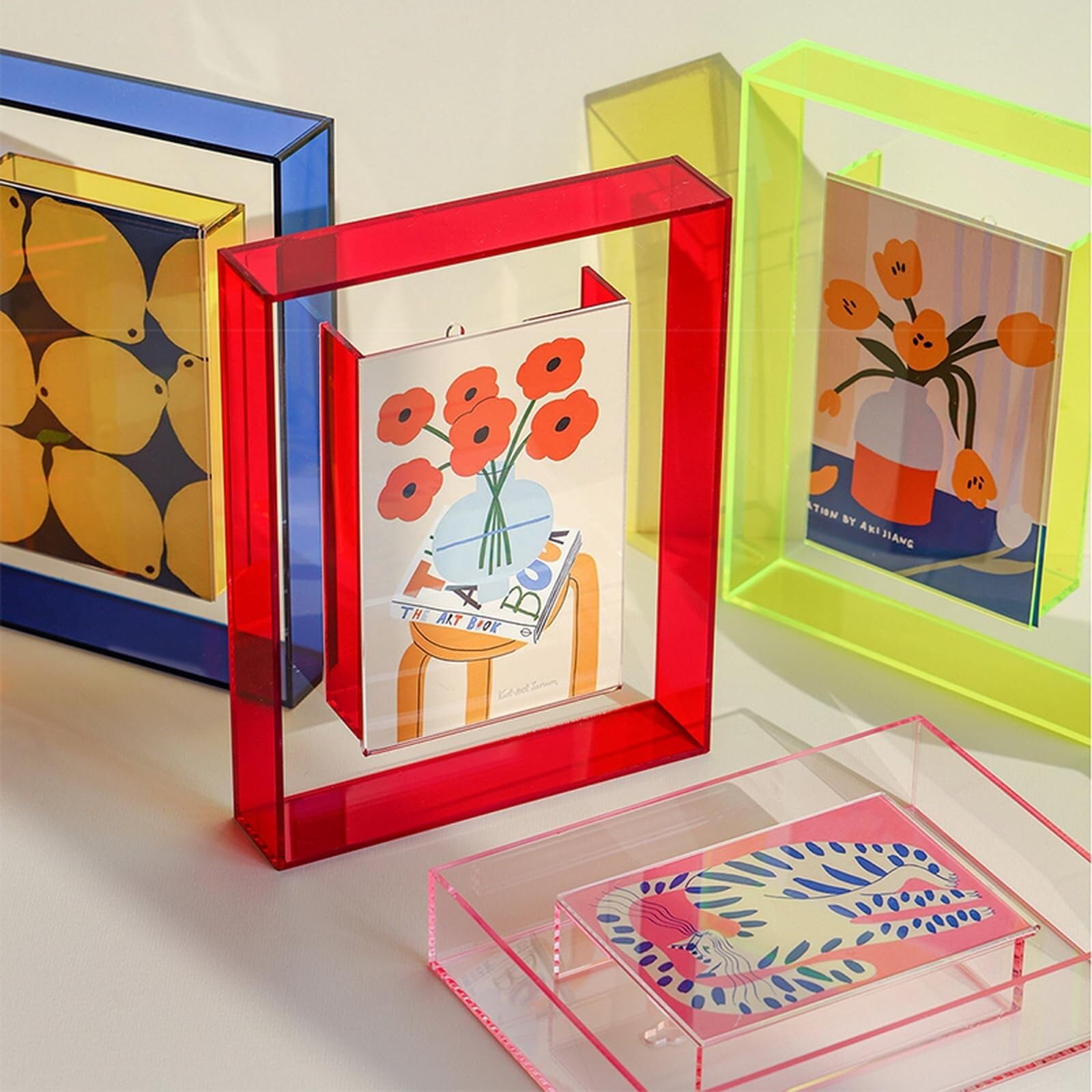 Fotolijsten Acryl -fotolijst transparant 8 mm dik frameless magnetisch beeldalbum Display met geschenkbox verpakking bureaublad ornamenten Fotolijsten Decor (Color : B, Size : 3 inches