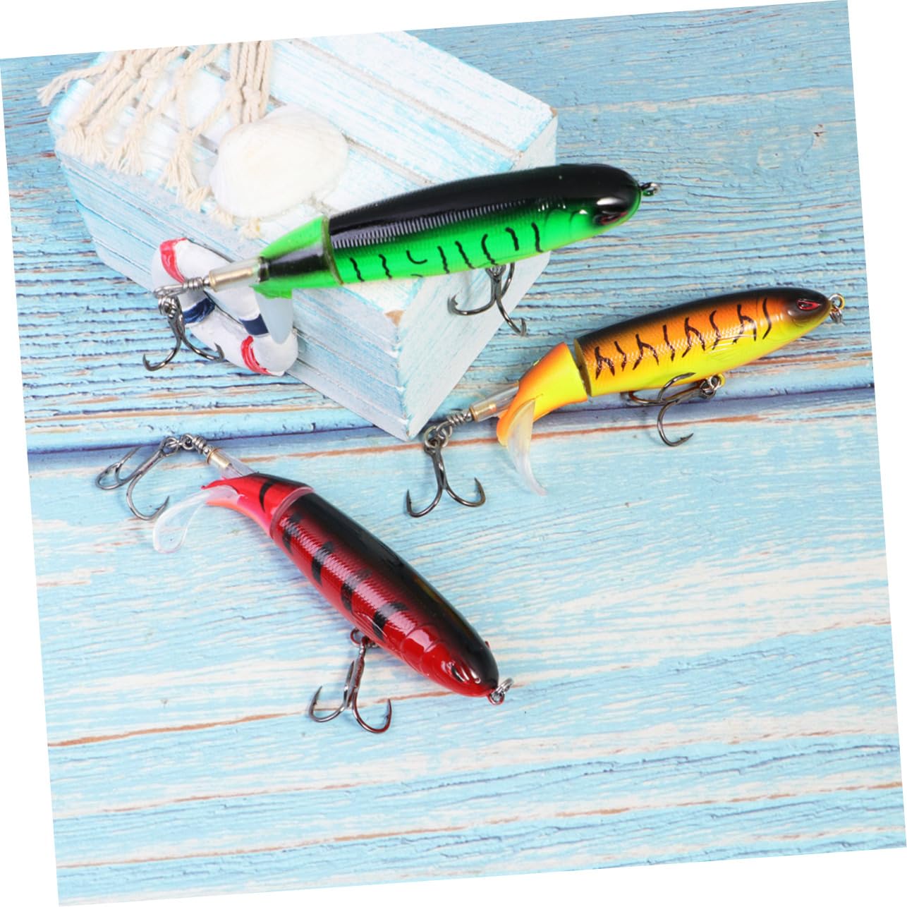 3 Set di Esche Bioniche Realistiche con Occhi 3D Esche da Nuoto in Plastica Eccellenti per Vari Tipi di Pesca Rosse 3 Pezzi*3