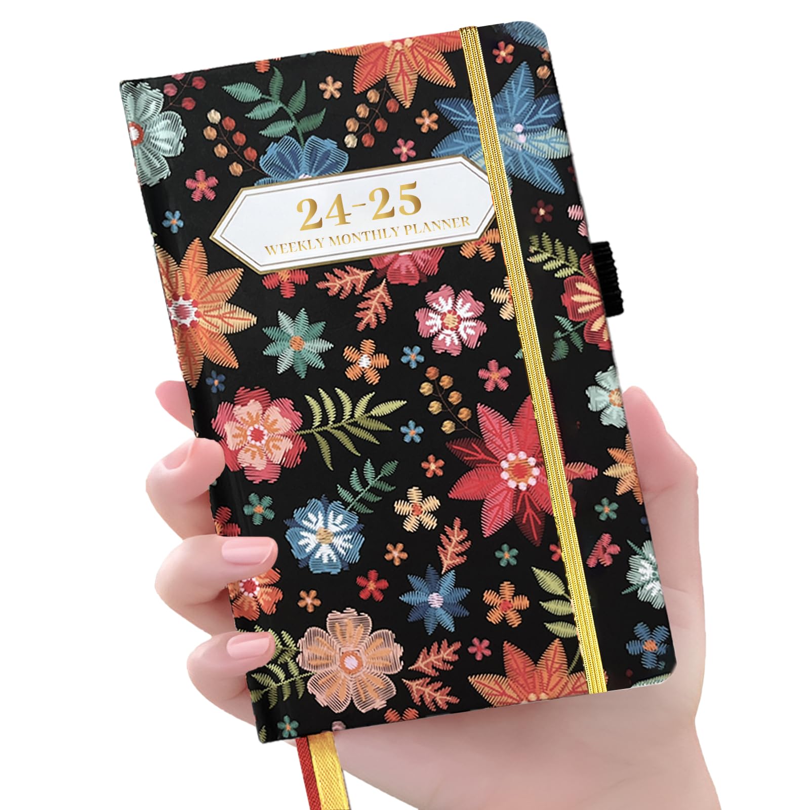 Ymumuda 2025 Pocket Planner, Weekly Monthly Planner 2025, JAN.2025to DEC.2025, 6.4×4", Mini Size for Purse, Easy to Carry, Professional Tight Binding, Small Academic Planner for Women/Girls