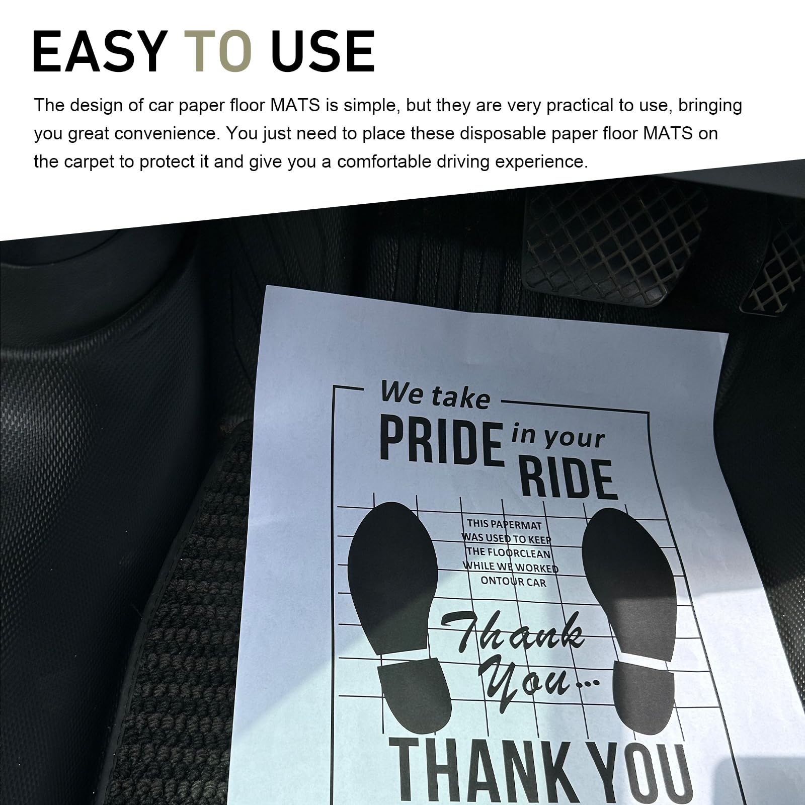 30 PCS Car Paper Floor Mats Disposable Kraft Paper Floor Pads Cover 20 x 16 Foot Pad Protective — view 5