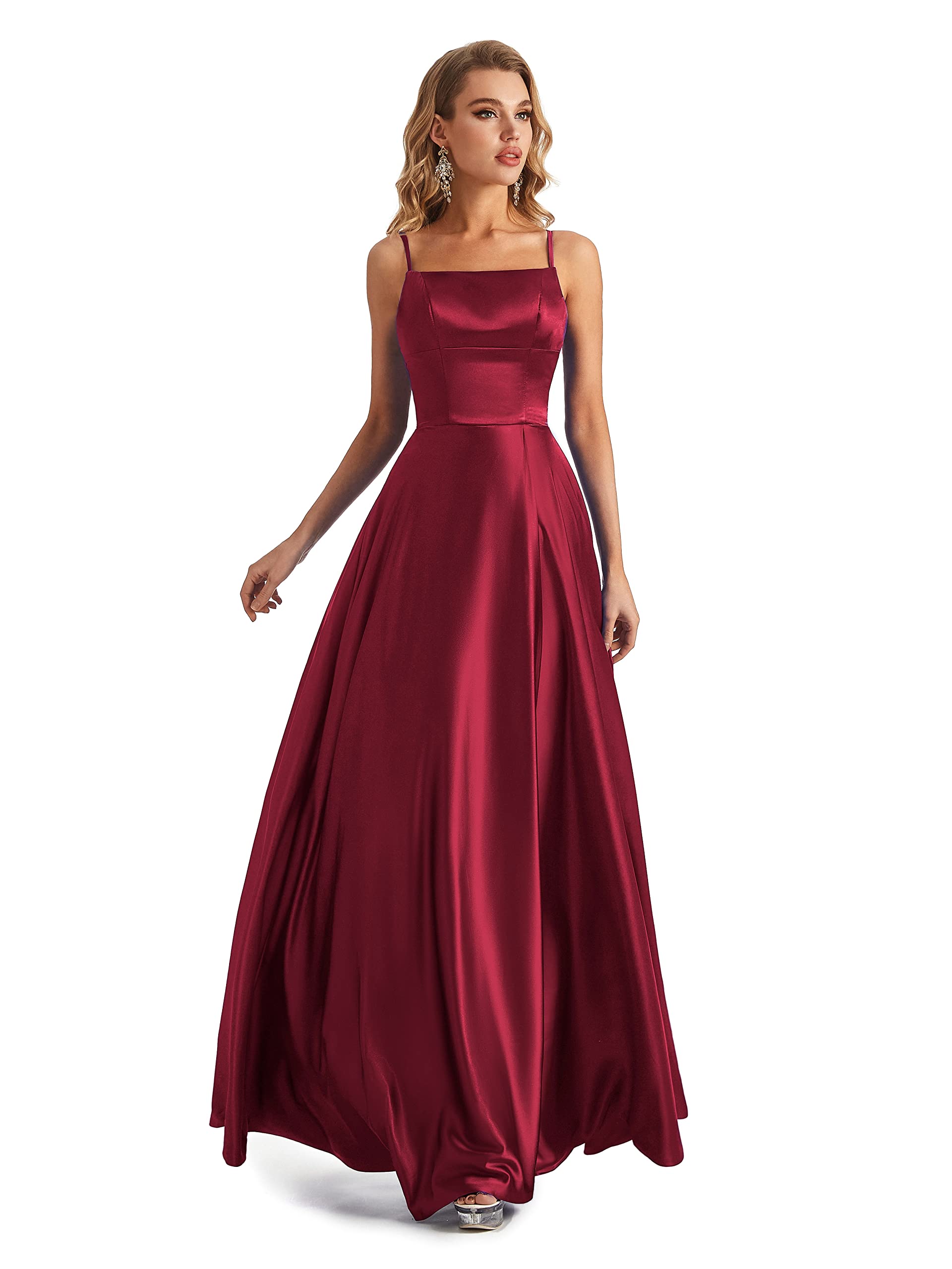 Satin Spaghetti Strap Prom Dress