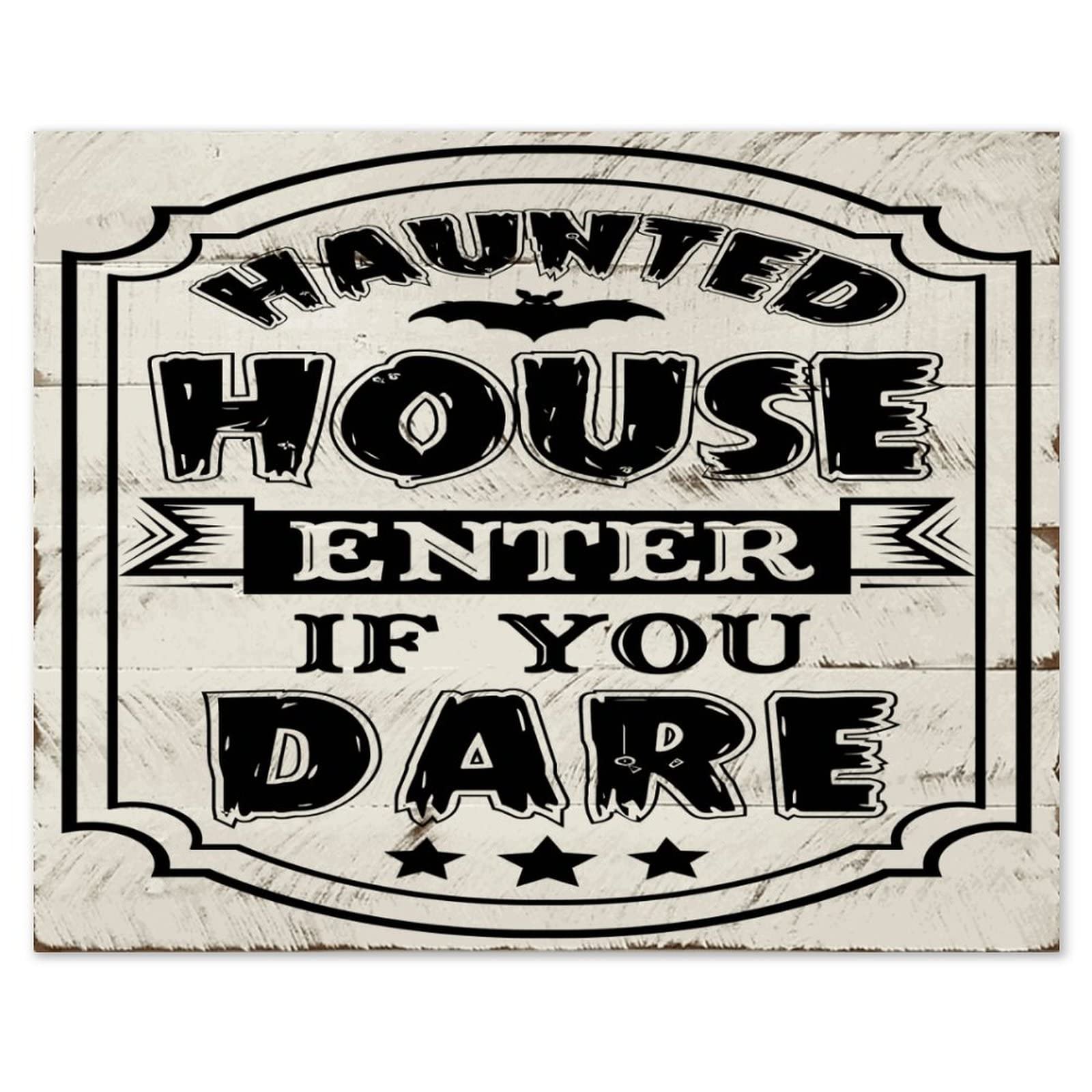 Plaque en bois maison hantée pour habiller un mur vide avec un style rétro unique