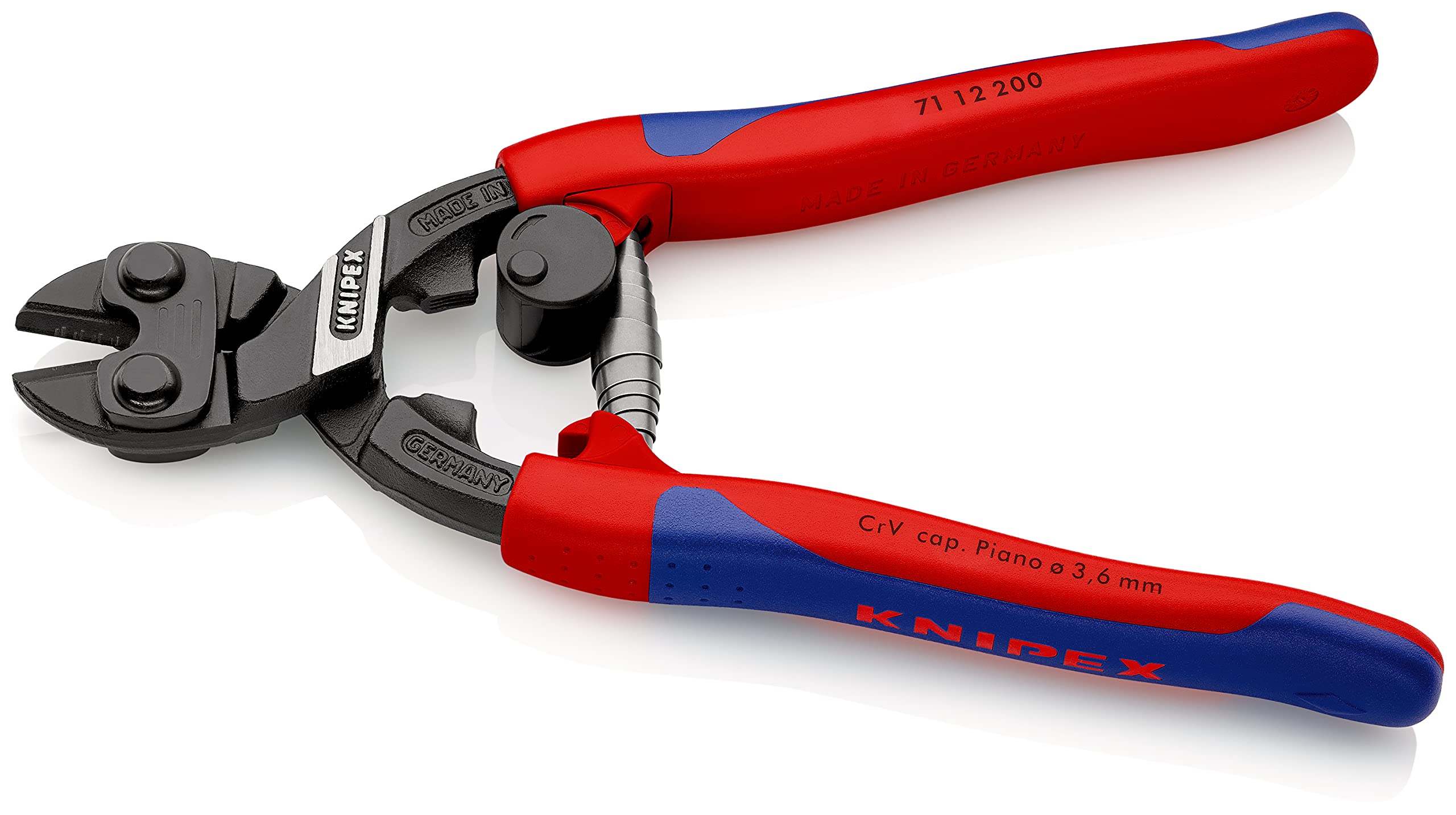 KNIPEX CoBolt Tronchese a doppia leva in confezione Self-service rivestiti in materiale bicomponente, forma affusolata, 71 12 200 SB