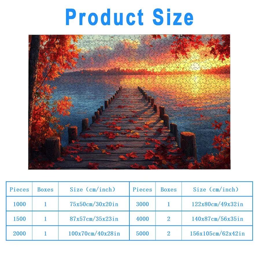 Puzzle 1500 Piezas Otoño para Adultos, Puzzle Paisajes de Madera con Caja Regalo para Adultos, Rompecabezas Desafiante para Toda la Familia, Rompecabezas para Regalo Mujer, Home Decoration, -5275