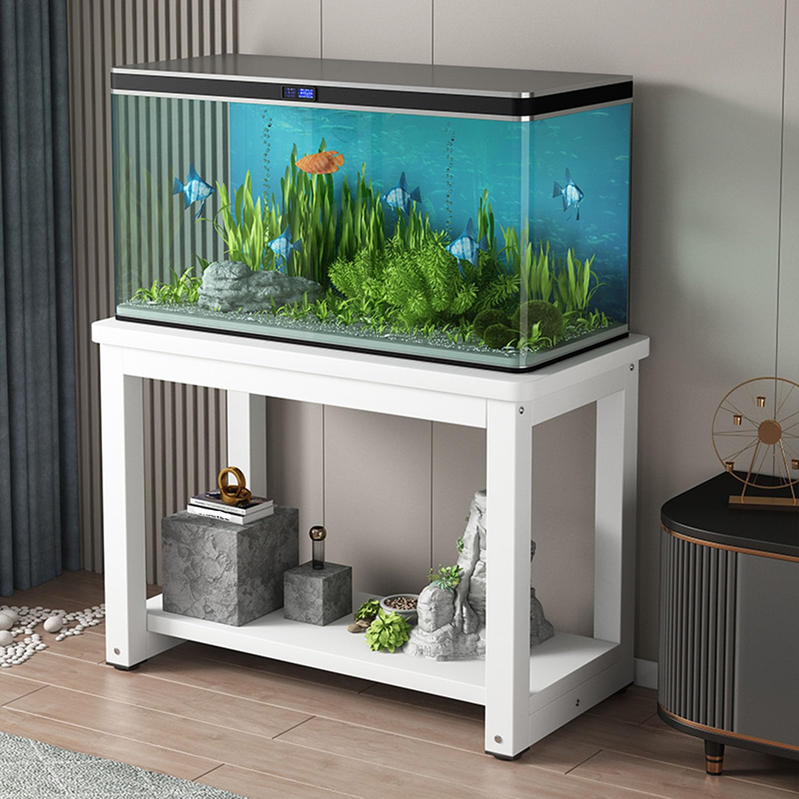 Soporte para Acuario, Mesa Metálica Pecera，Estante Resistente Terrario De Tortugas Reproductoras，Soporte Pecera Casa O Oficina，Mesa Armario