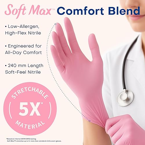 Miniatura 3 de Nitrile Exam Gloves, Powder-Free Latex-Free Disposable Glove for Medical Cooking Esthetician Cleaning, 100 Pcs