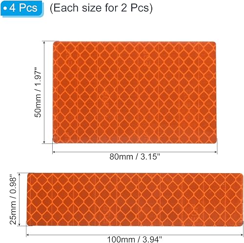 Miniatura 2 de PATIKIL Parche reflectante de 1 x 4 pulgadas, 2 x 3 pulgadas, 4 piezas de cierre de gancho y bucle de seguridad para deportistas nocturnos,