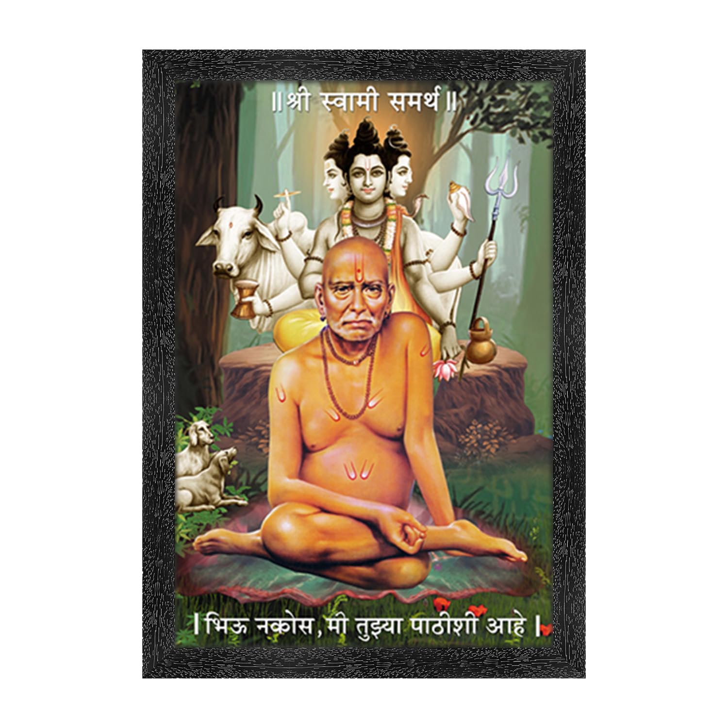 Swami Samarth Photo Frame, Black, Sparkle Coated Lamination 6710 11 x 14 Inch-image-22