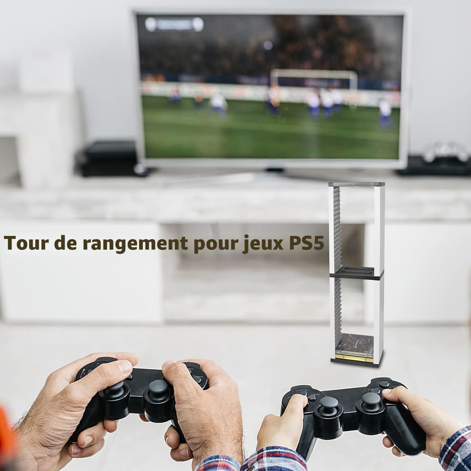 Yolispa Support de disque de jeu, vidéo, étagère de rangement pour jeux vidéo, 36 disques de jeu pour PS5